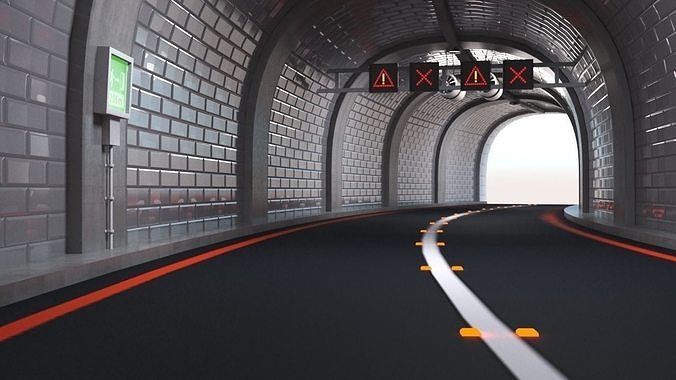 Road Tunnel - Tutorial Included  Low-poly 3D model