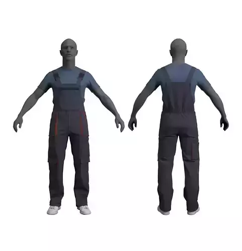 Mens Overall - Marvelous Designer  3D model