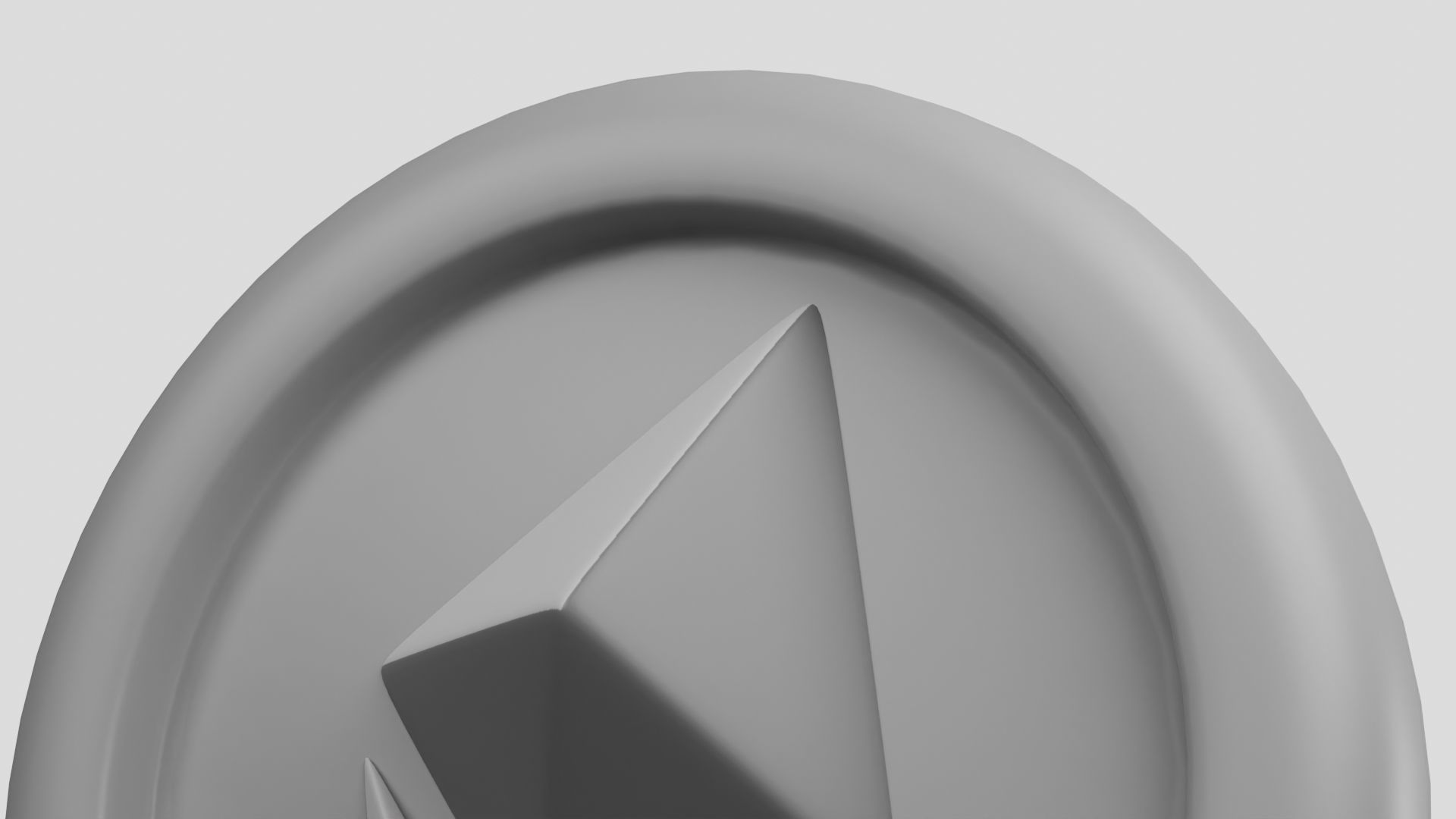 Ethereum or ETH Silver crypto coin with cartoon style 3D model_4