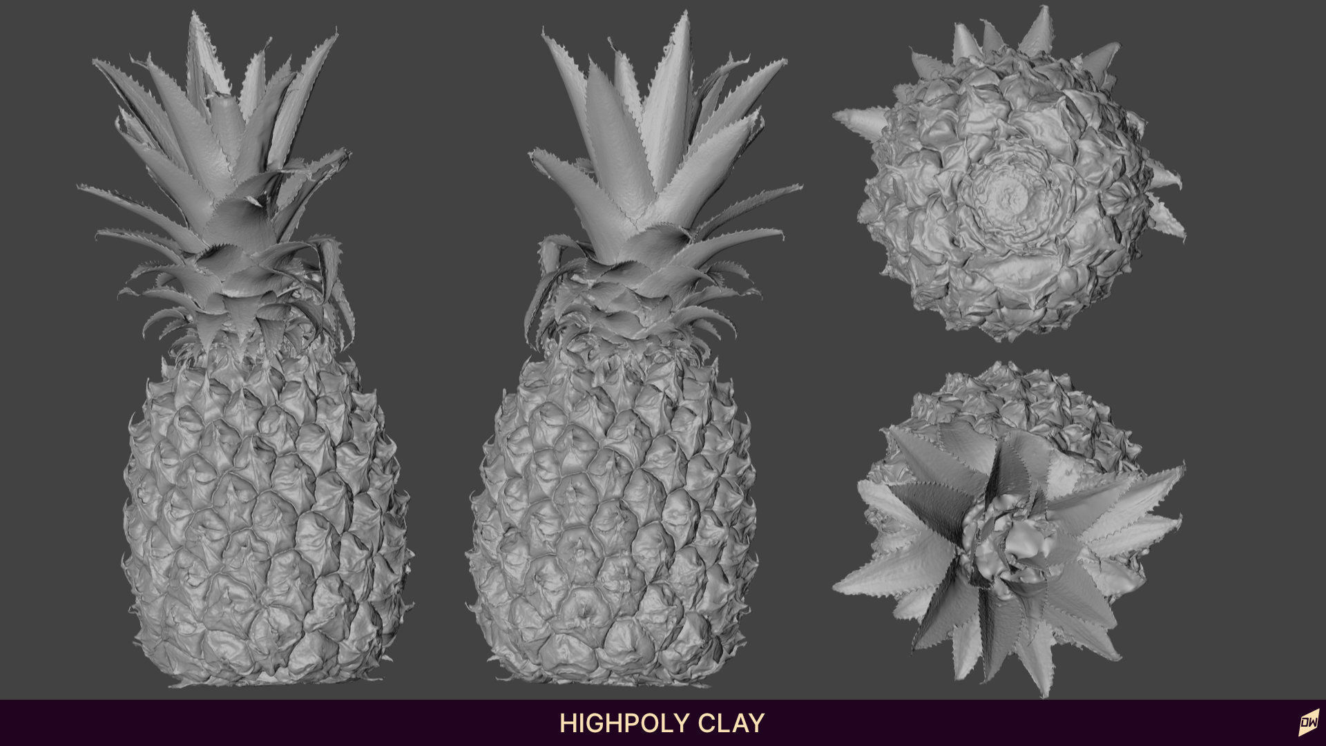 Baby Mini Pineapple 3D model_2