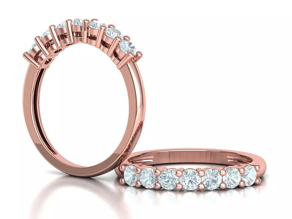 7 Stone 3mm Gems Eternity Ring Diamond Band 3dmodel 3D print model