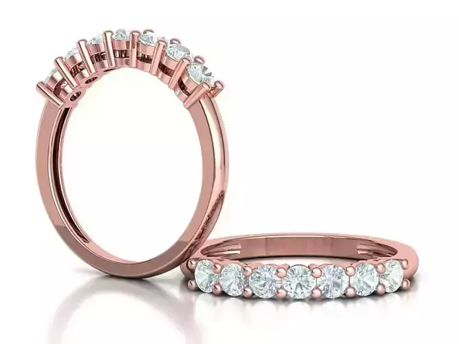 7 Stone 3mm Gems Eternity Ring Diamond Band 3dmodel 3D print model