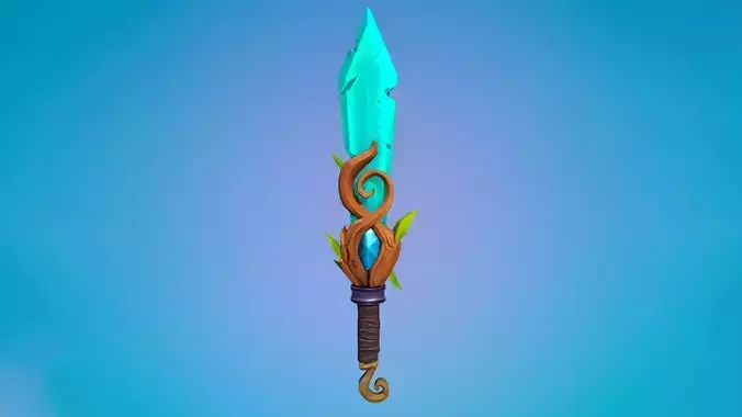 Stylized Elemental Dagger Low-poly 3D model