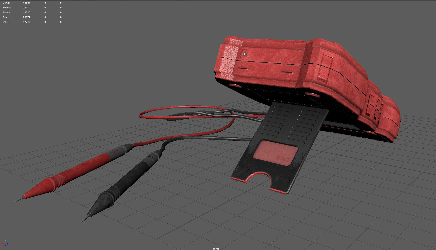 Digital Multimeter Low-poly 3D model_13