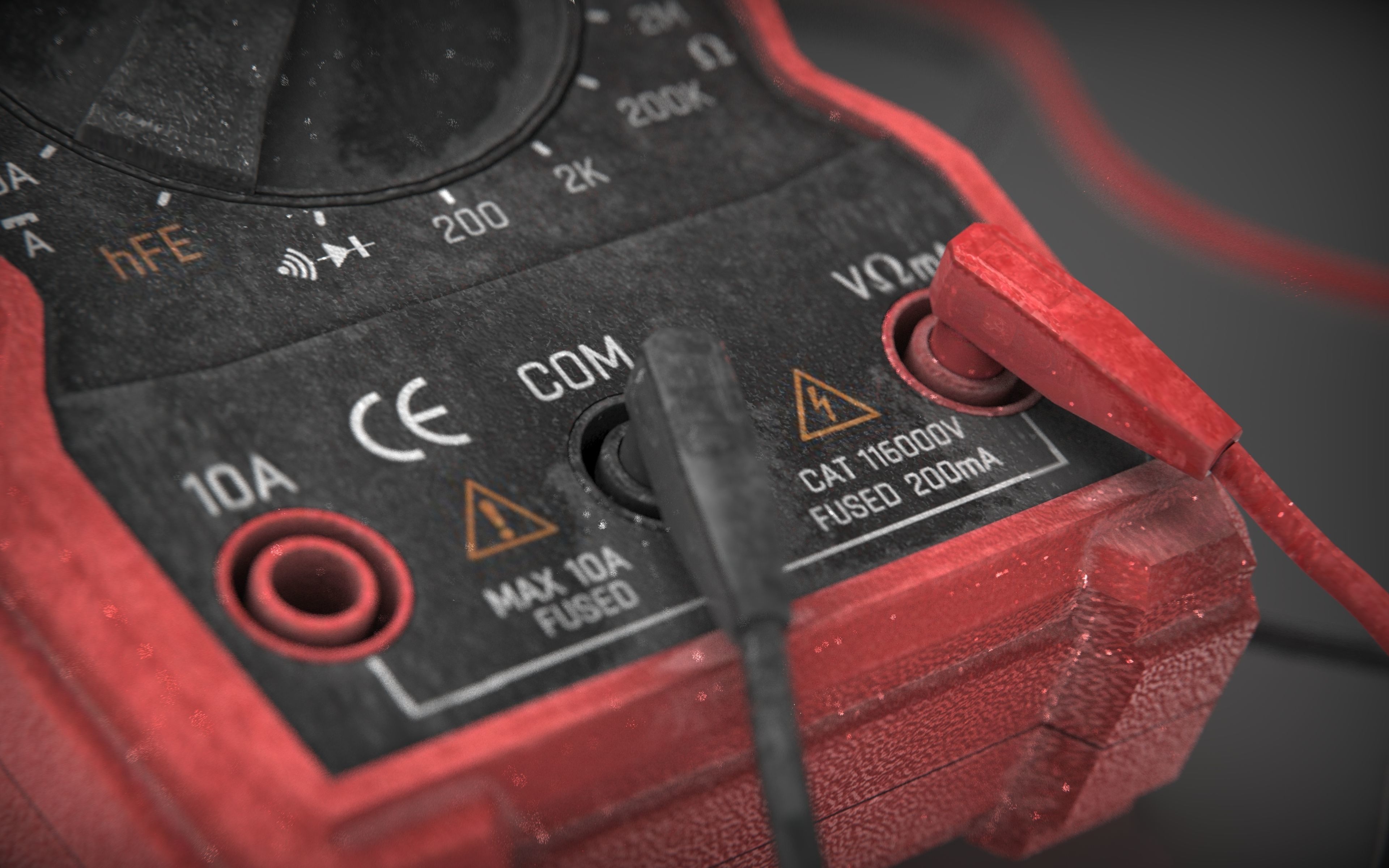 Digital Multimeter Low-poly 3D model_4