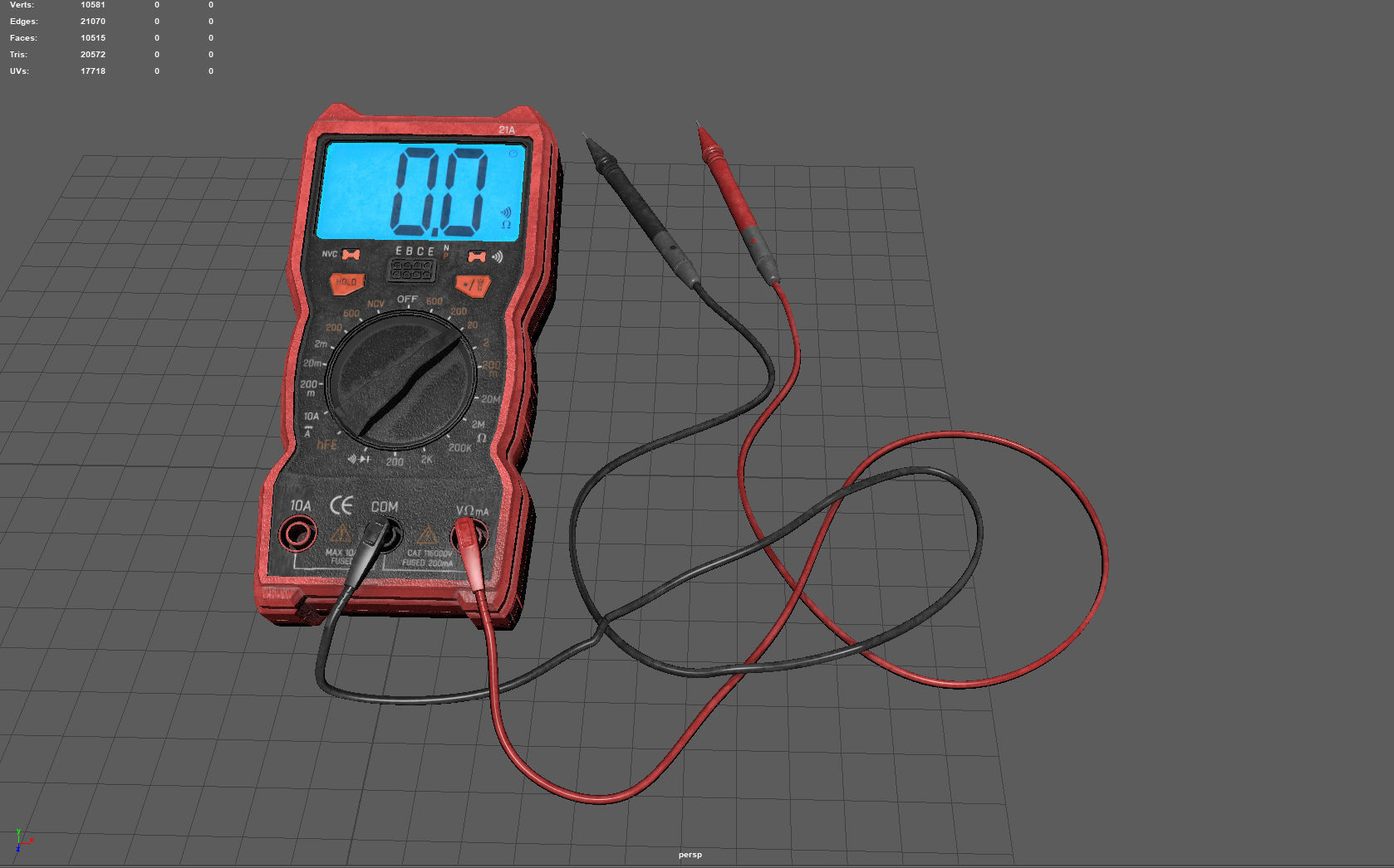 Digital Multimeter Low-poly 3D model_6