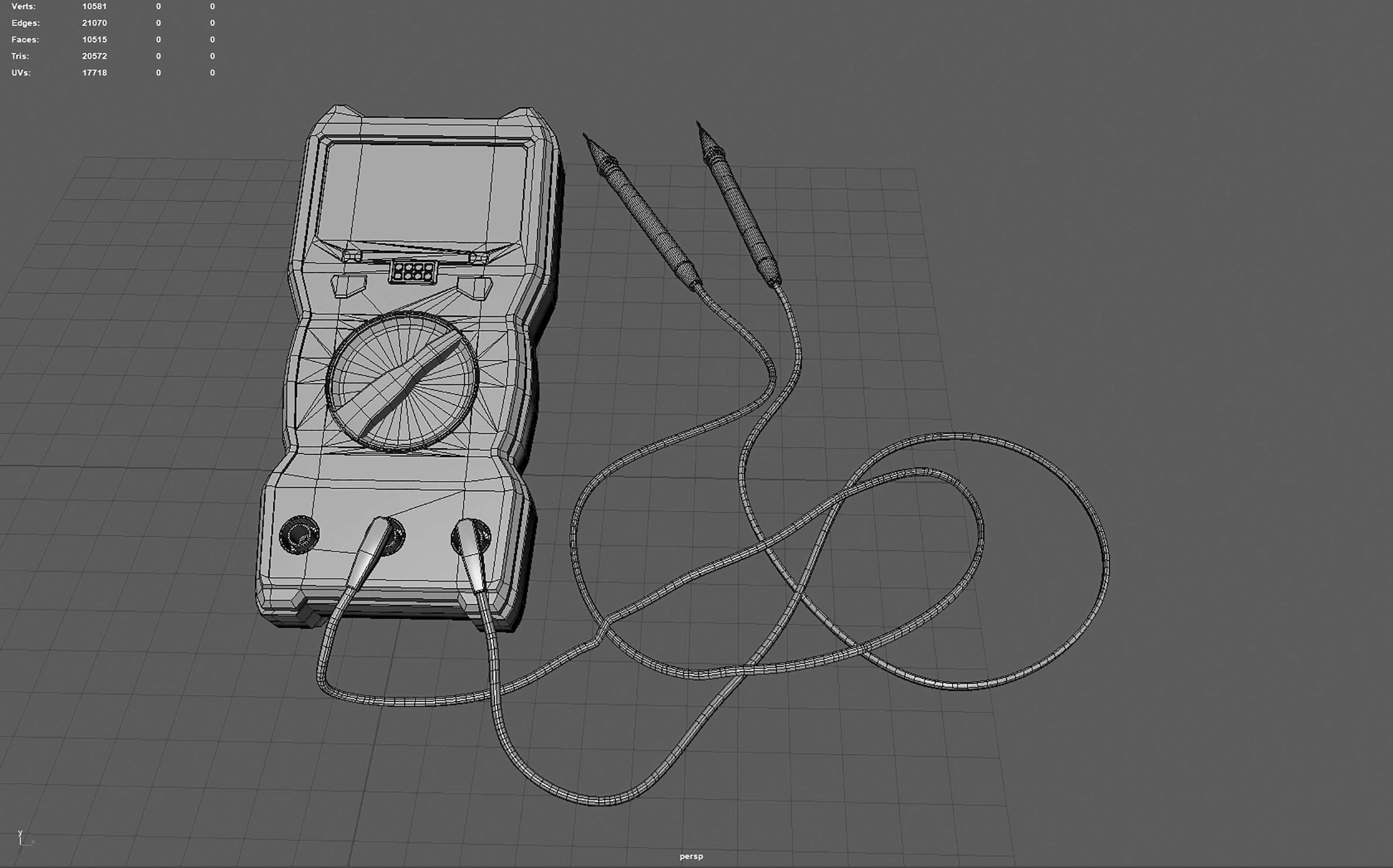 Digital Multimeter Low-poly 3D model_15