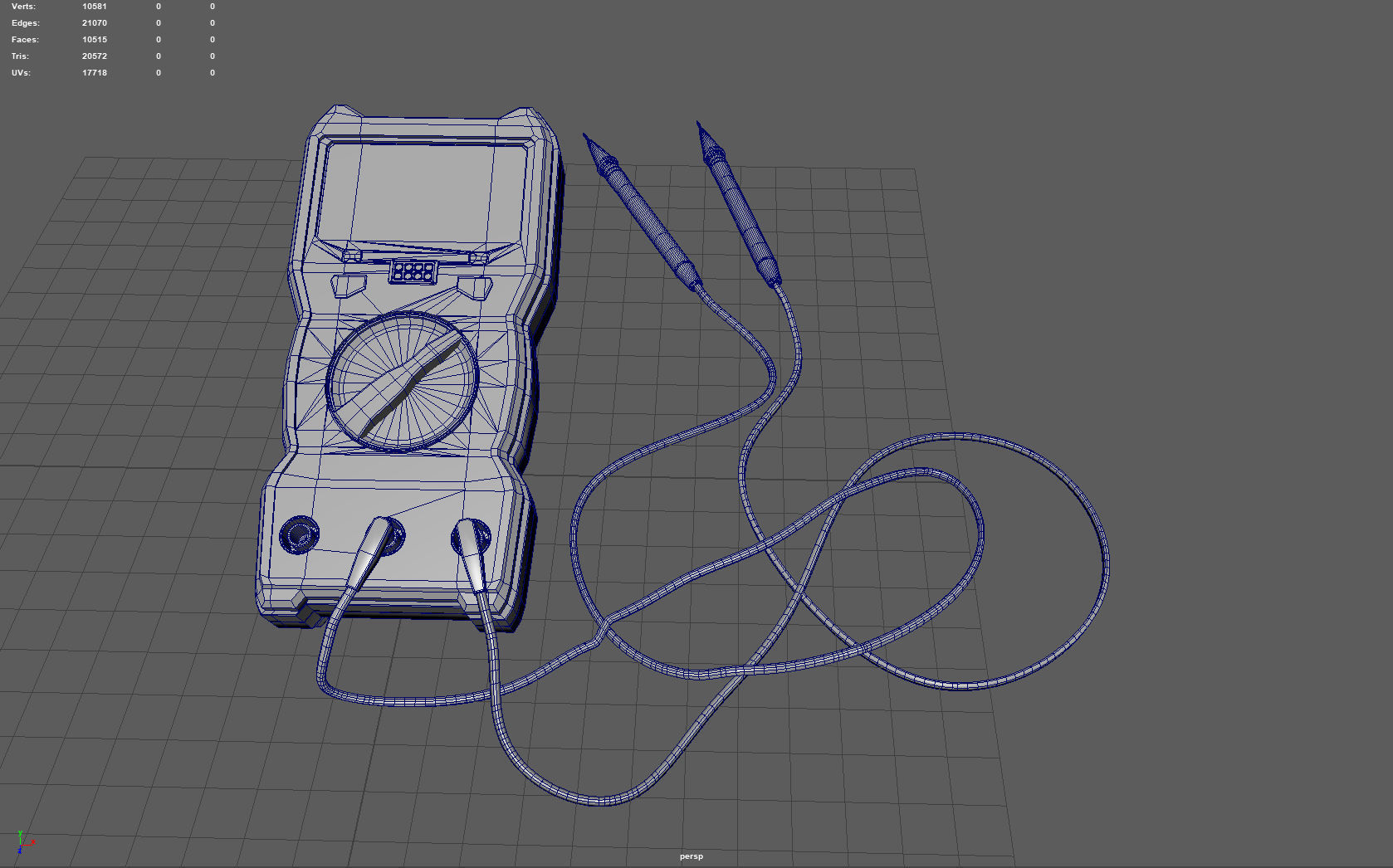 Digital Multimeter Low-poly 3D model_8