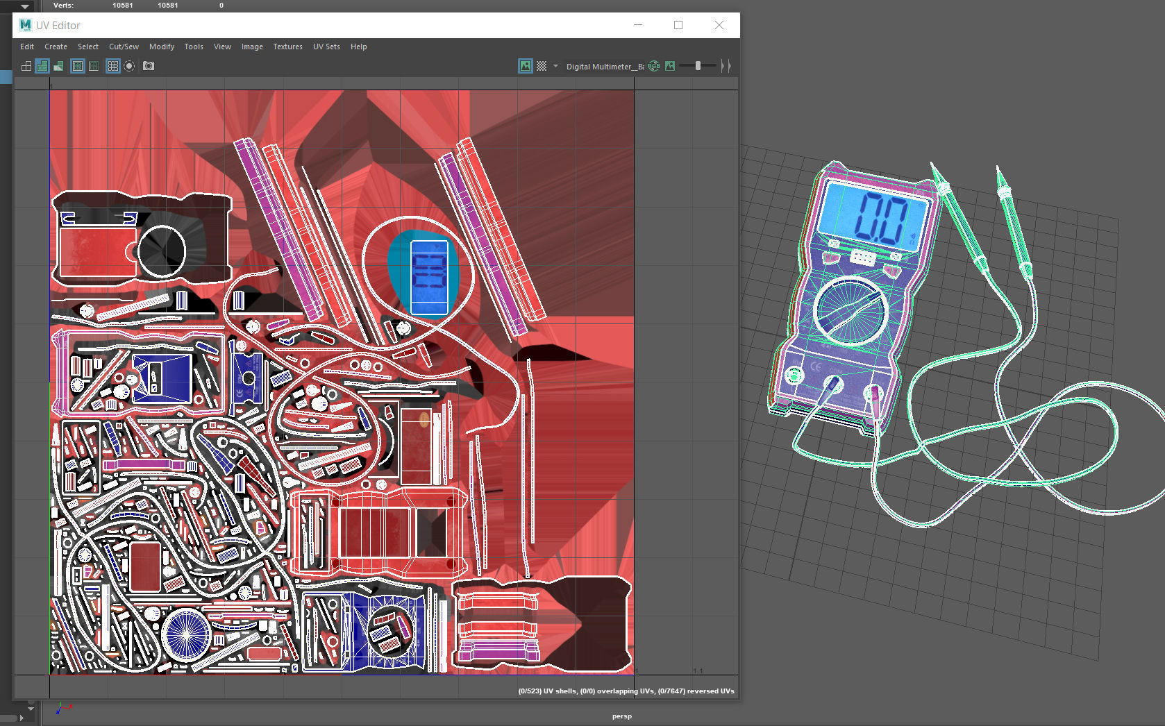 Digital Multimeter Low-poly 3D model_12