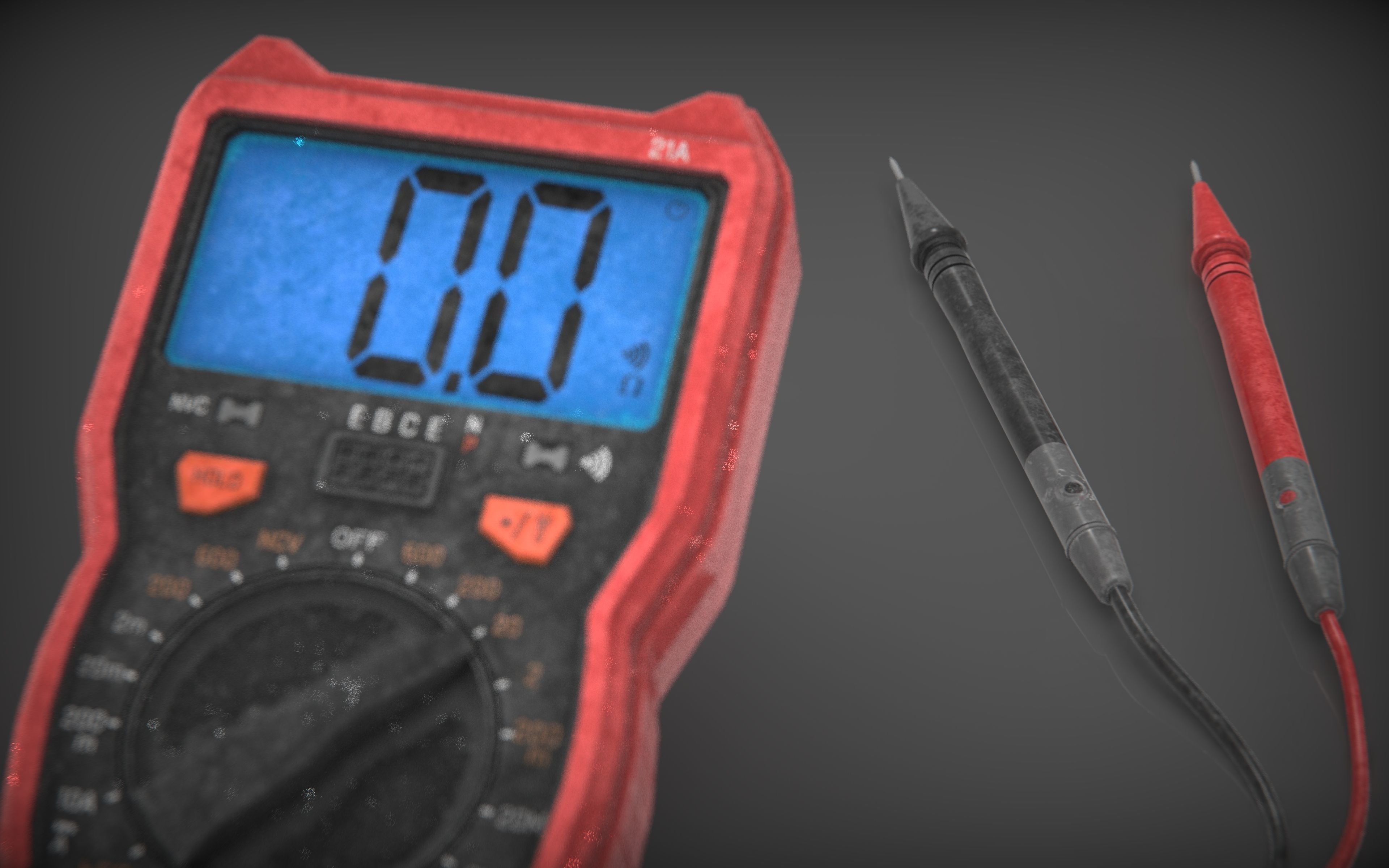 Digital Multimeter Low-poly 3D model_3