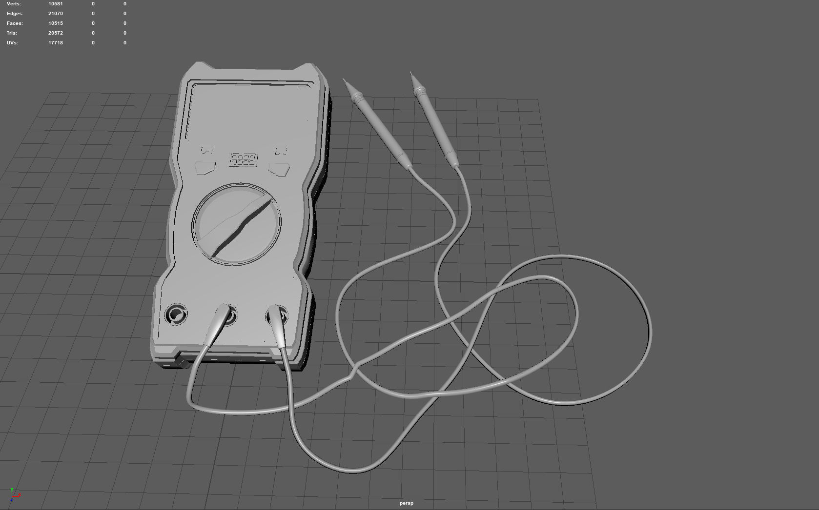 Digital Multimeter Low-poly 3D model_7