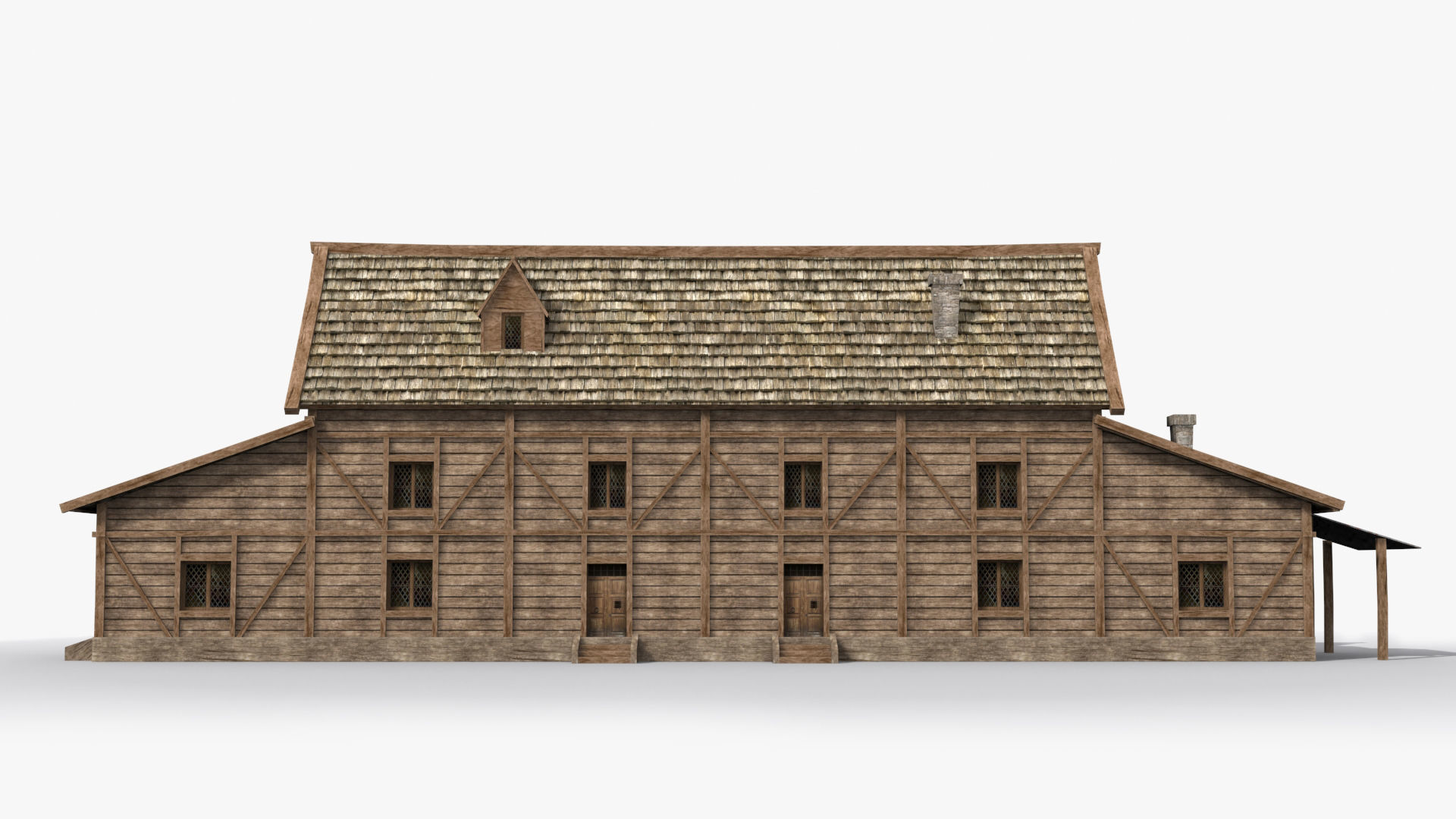 Medieval house x13 Low-poly 3D model_1