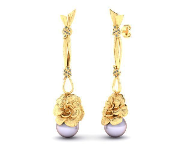 3D model earrings Carrera y Carrera Gardenias 3D print model_1