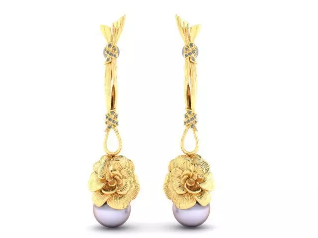 3D model earrings Carrera y Carrera Gardenias 3D print model_0