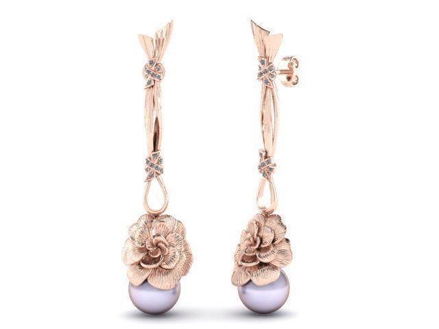 3D model earrings Carrera y Carrera Gardenias 3D print model_3