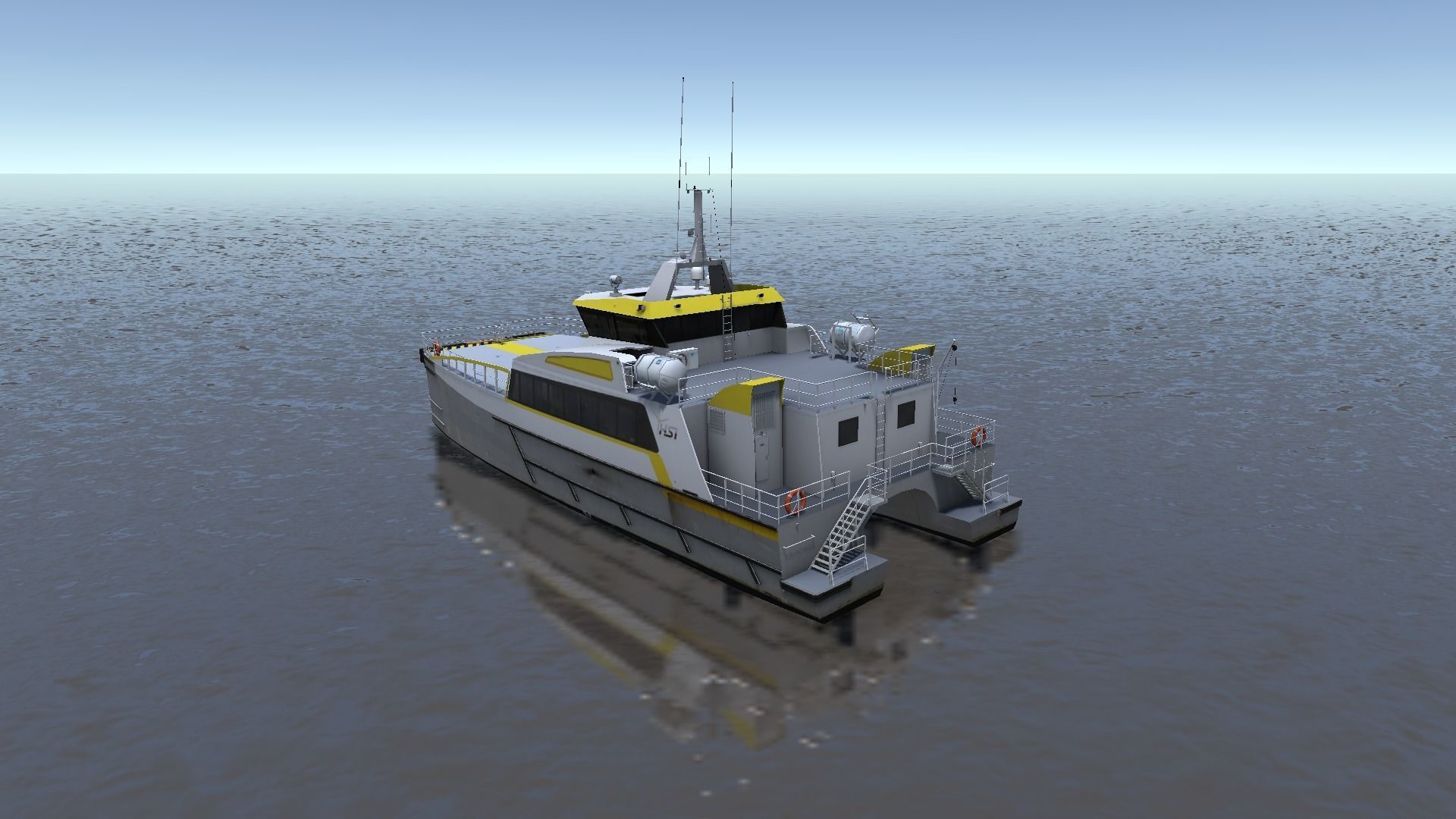 Wind Farm Support Vessel 3d model low-poly Low-poly 3D model_14