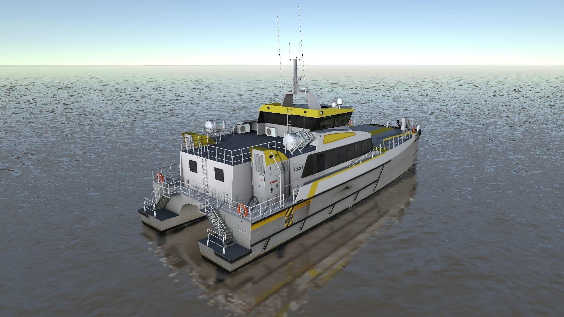 Wind Farm Support Vessel 3d model low-poly Low-poly 3D model_13