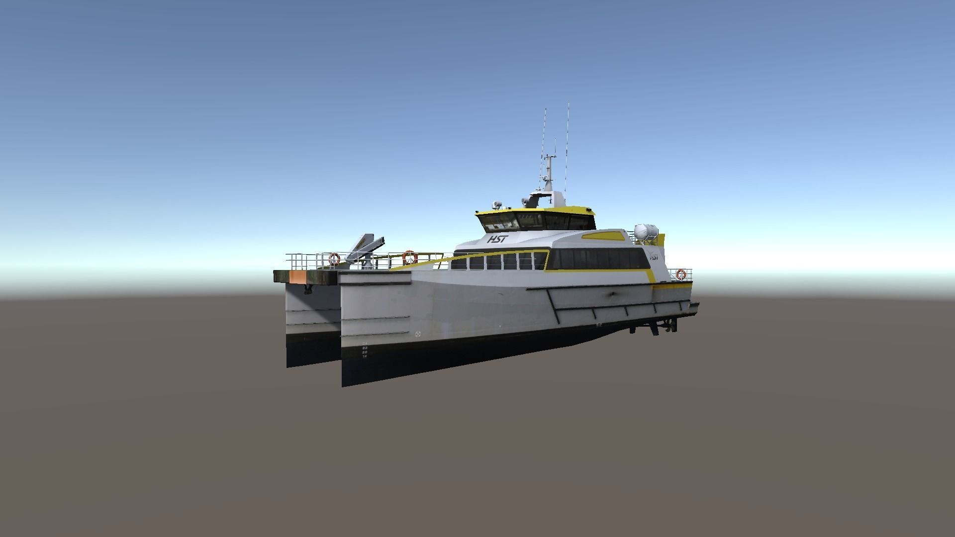 Wind Farm Support Vessel 3d model low-poly Low-poly 3D model_2