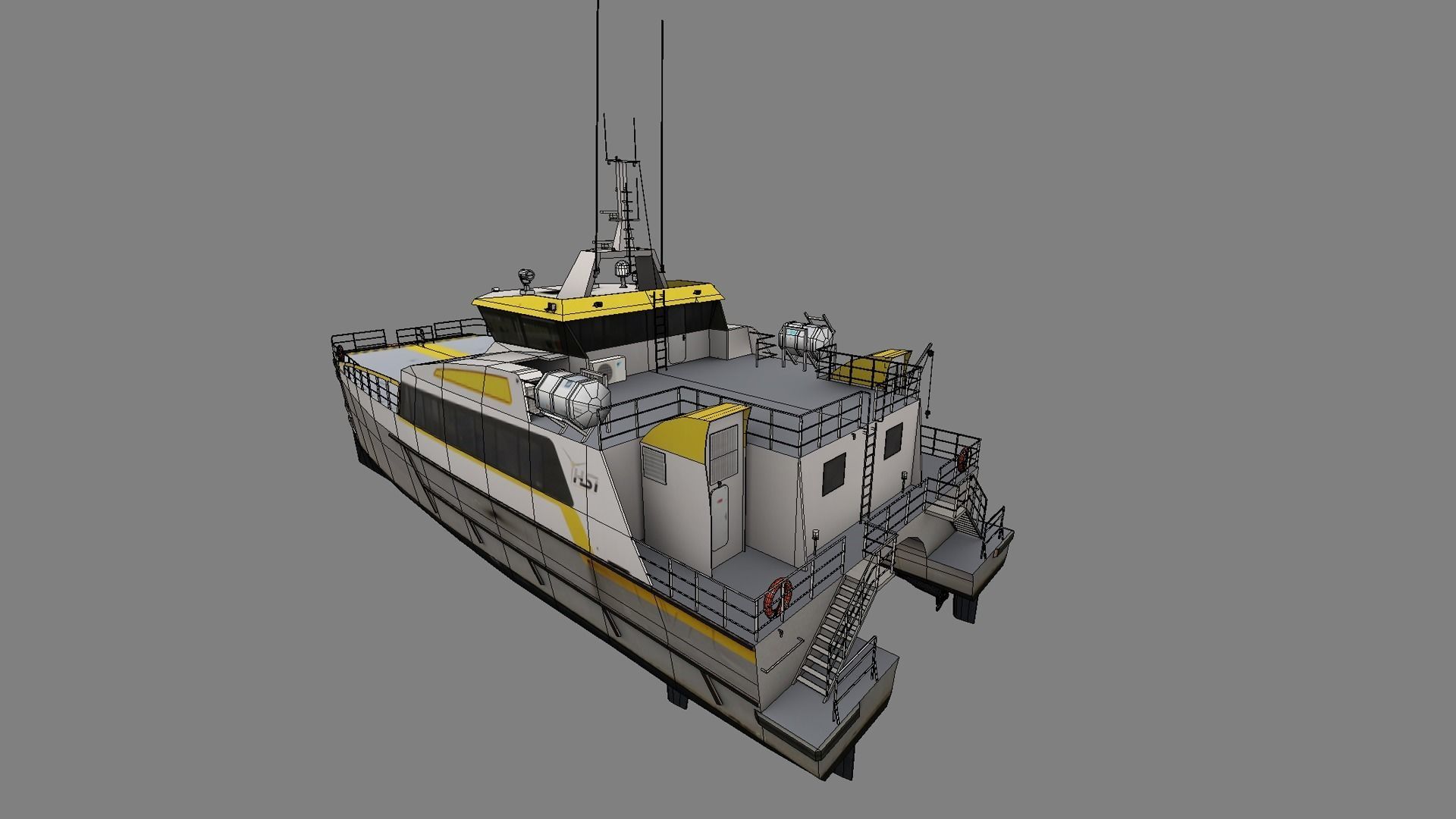 Wind Farm Support Vessel 3d model low-poly Low-poly 3D model_3
