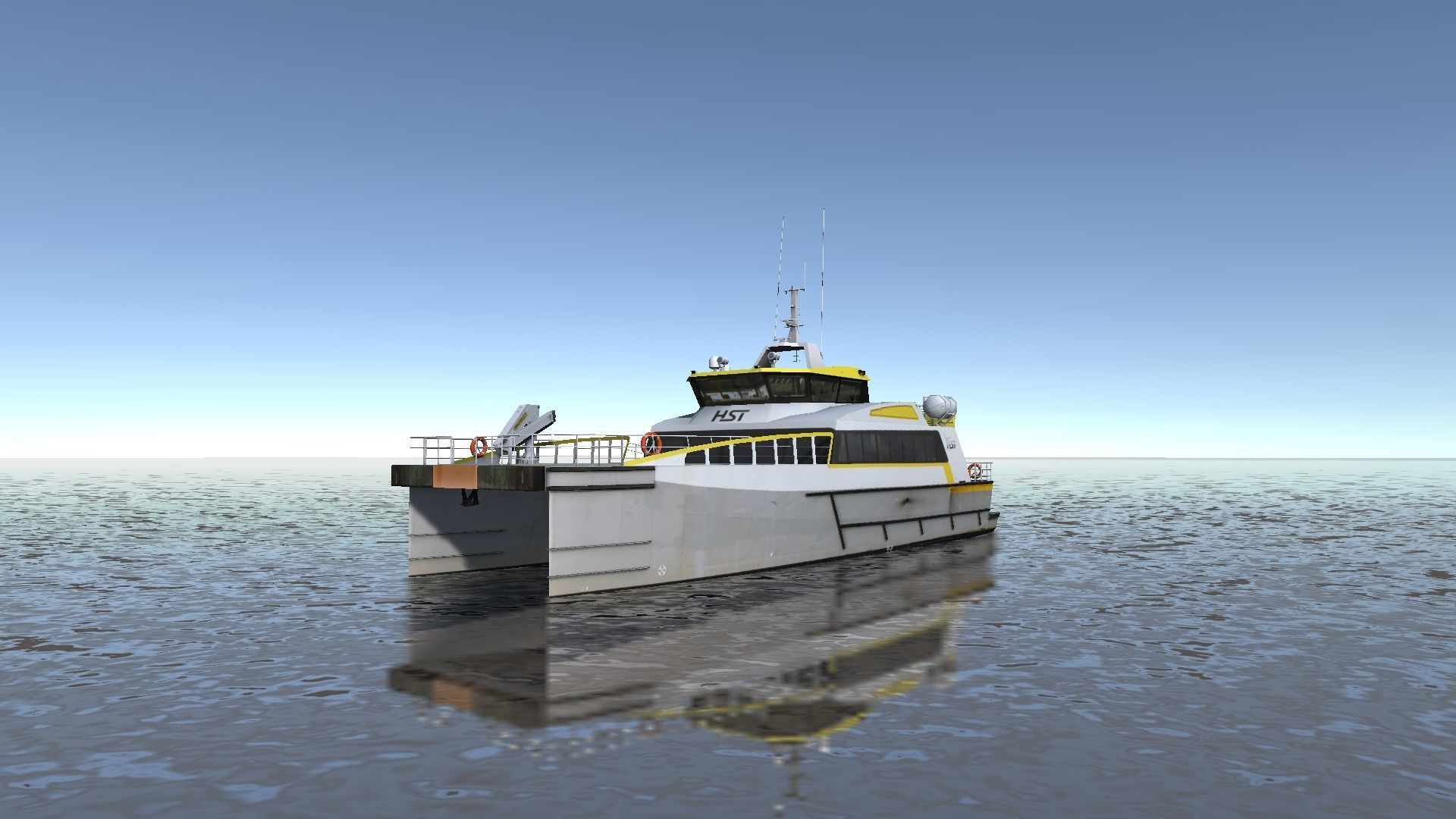 Wind Farm Support Vessel 3d model low-poly Low-poly 3D model_8