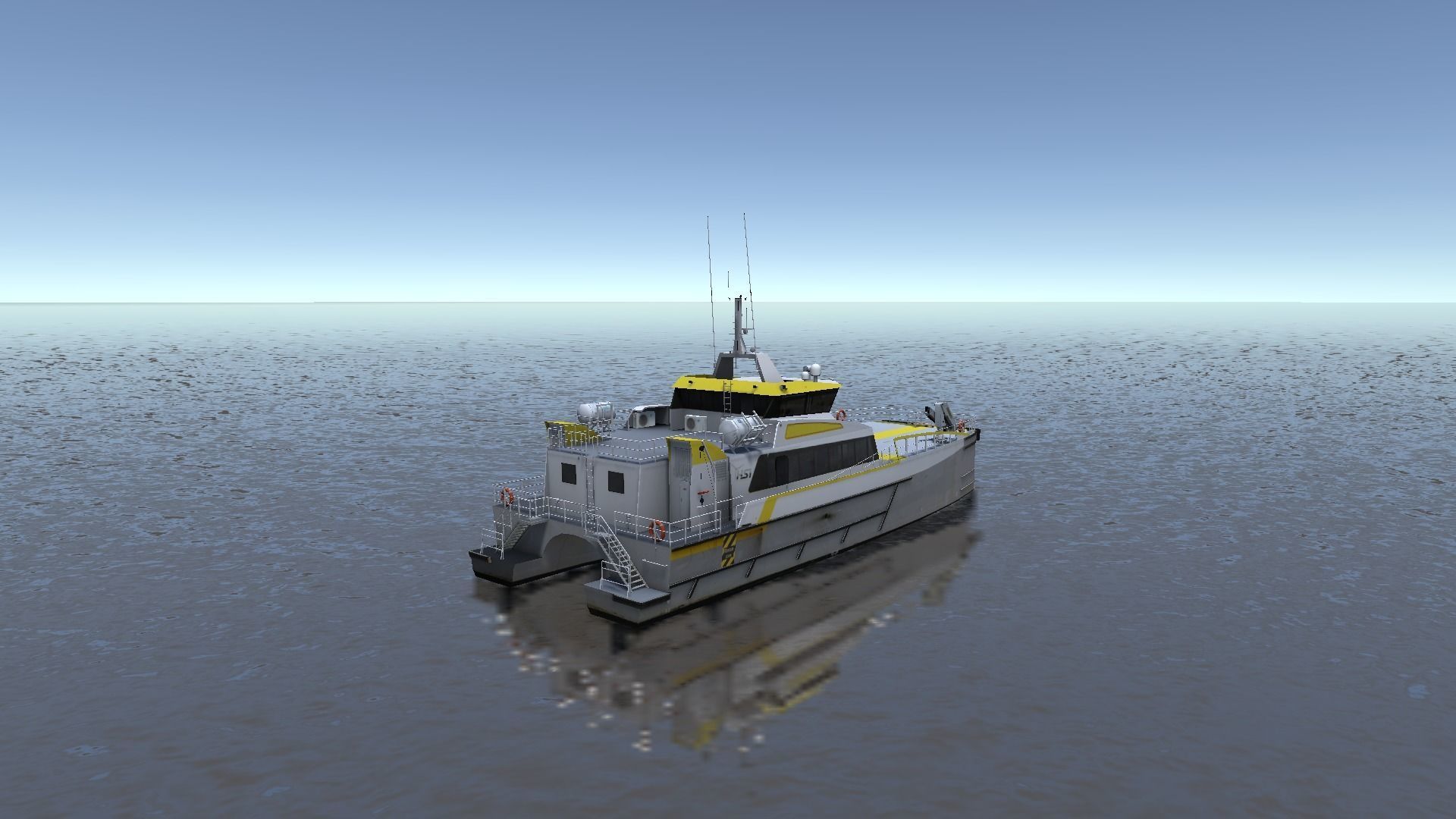 Wind Farm Support Vessel 3d model low-poly Low-poly 3D model_11