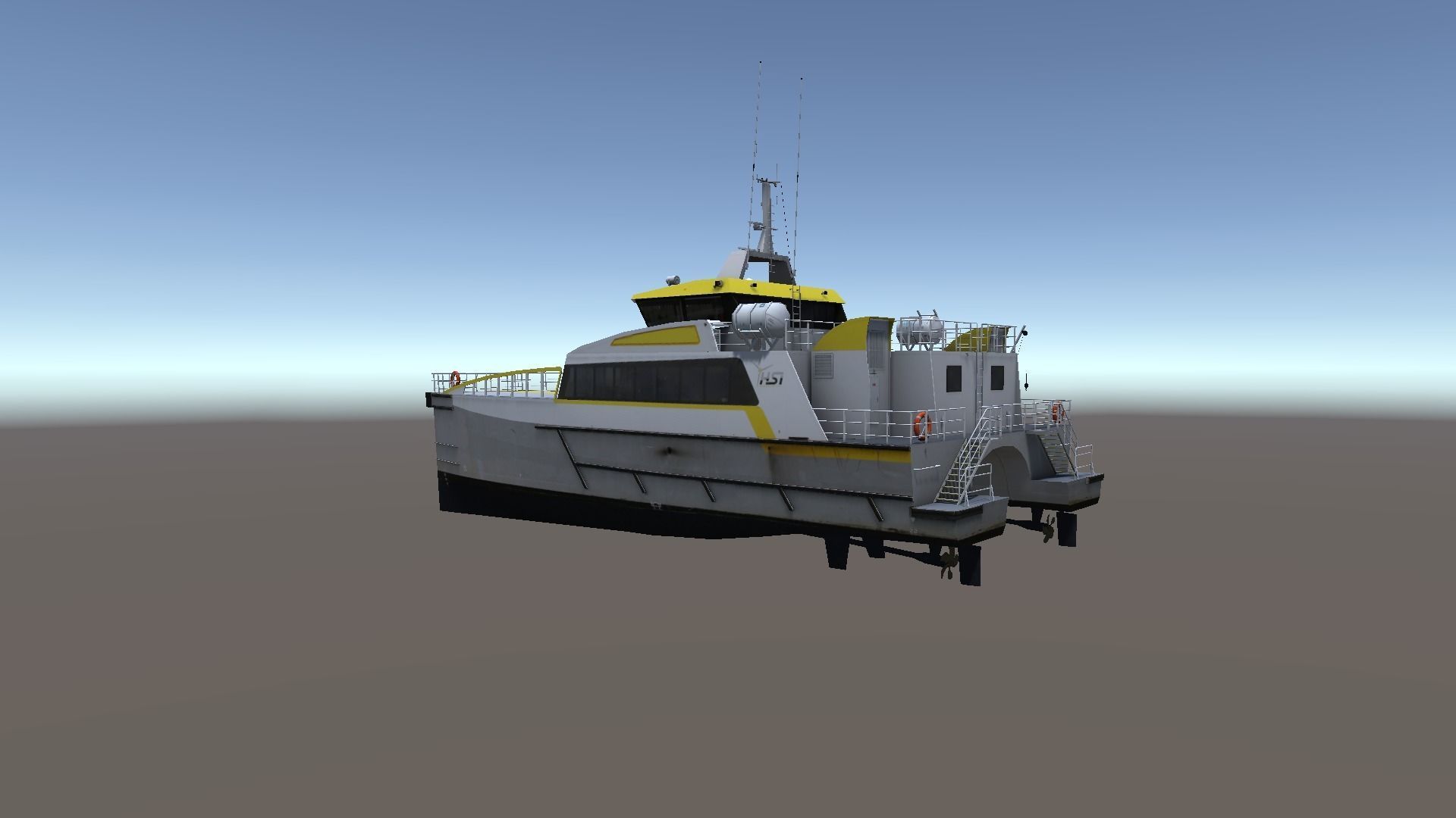 Wind Farm Support Vessel 3d model low-poly Low-poly 3D model_1