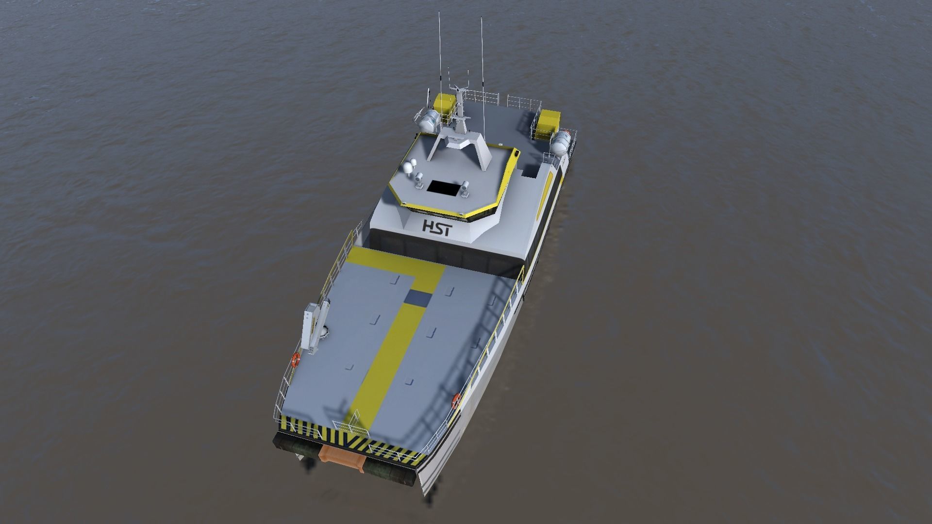 Wind Farm Support Vessel 3d model low-poly Low-poly 3D model_7