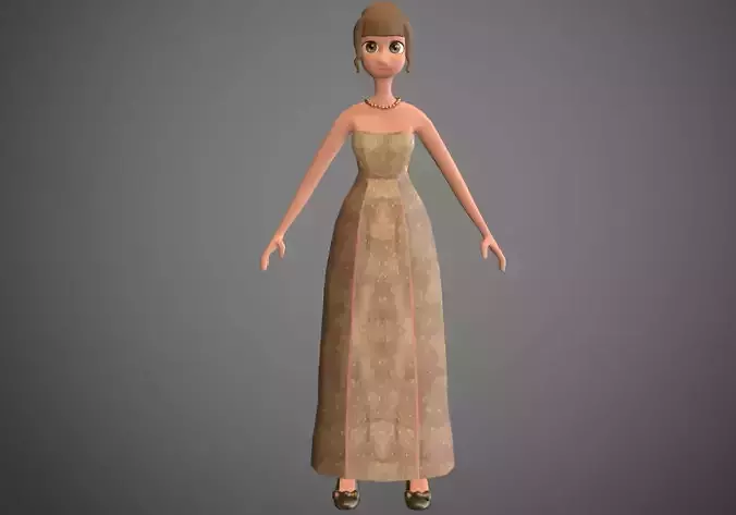 Classic Lady with long dress 