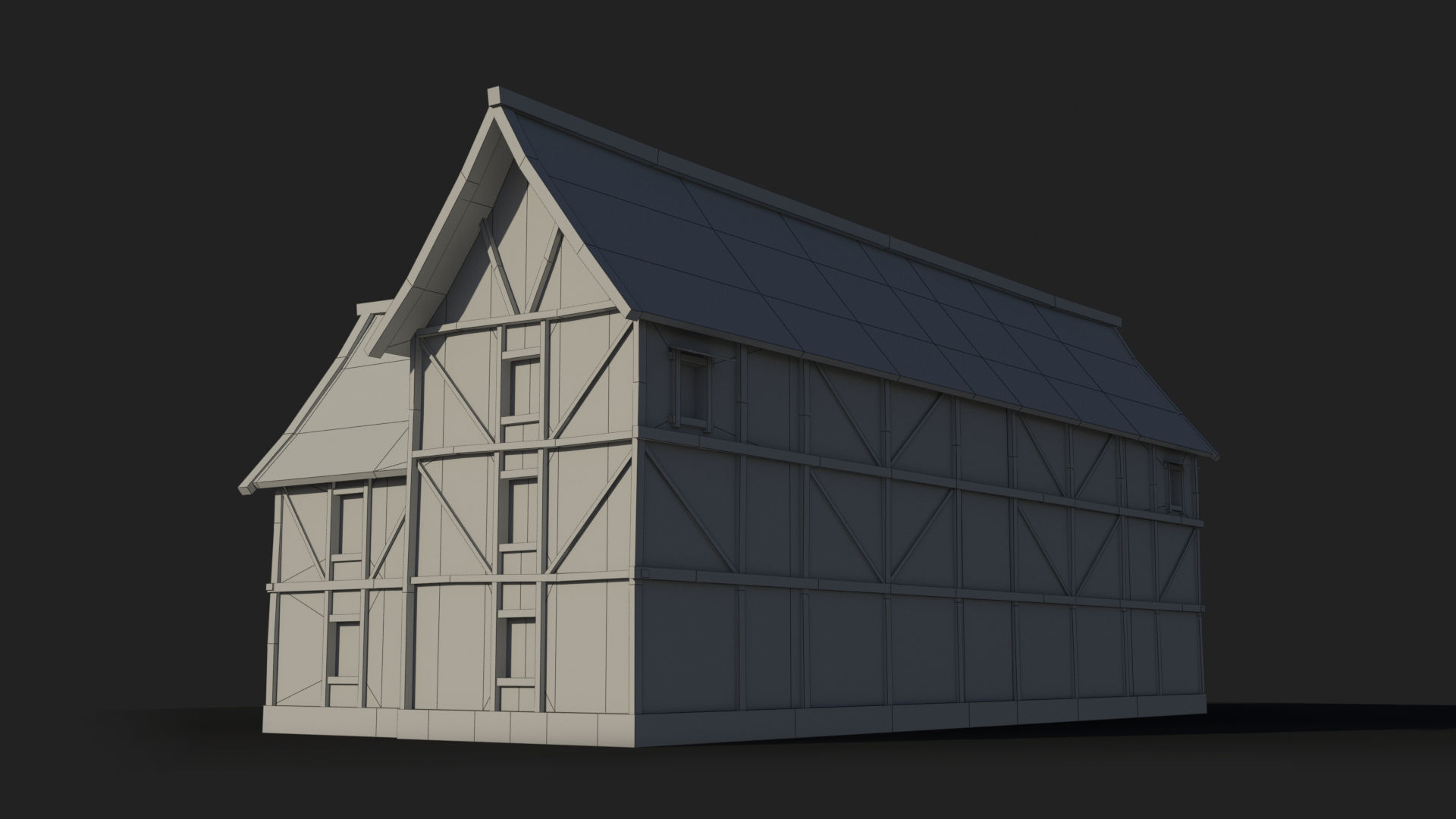 Medieval house x20 Low-poly 3D model_9