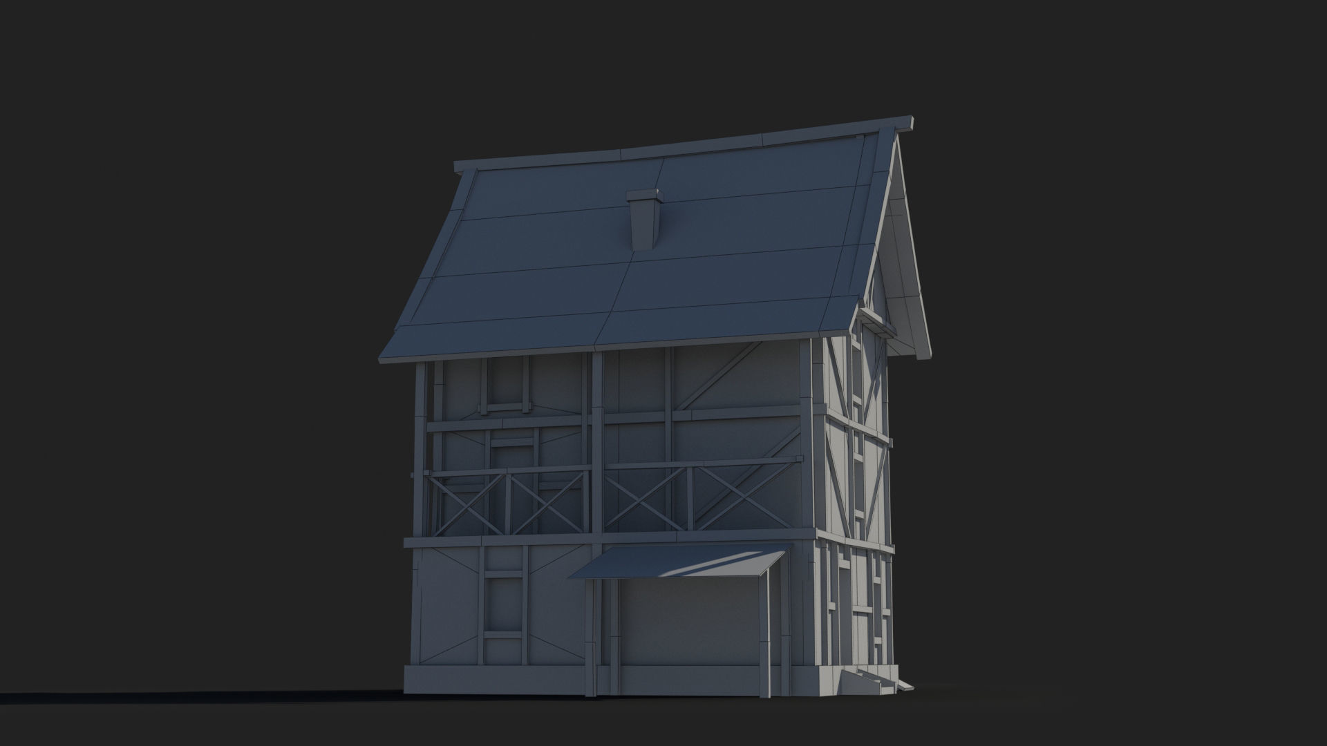 Medieval house x21 Low-poly 3D model_8