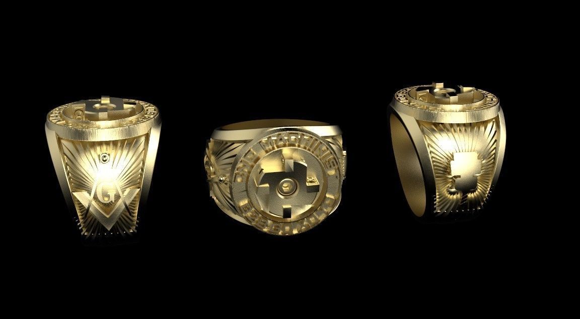 CNC Machinist Masonic Ring 3D model 3D printable CGTrader