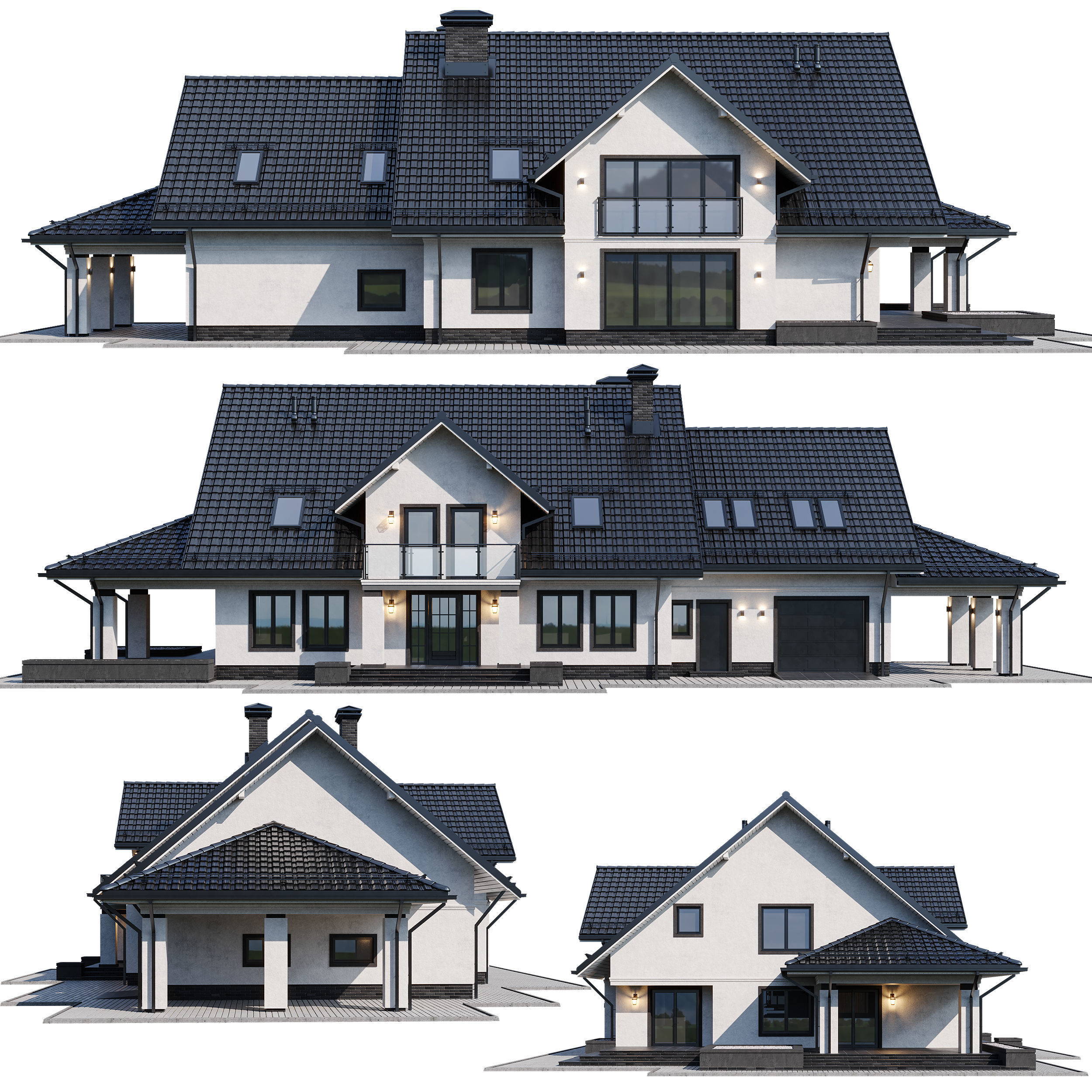 Privat house 4 with Blender file 3D model_1