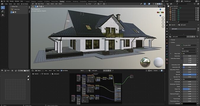 Privat house 4 with Blender file 3D model 3