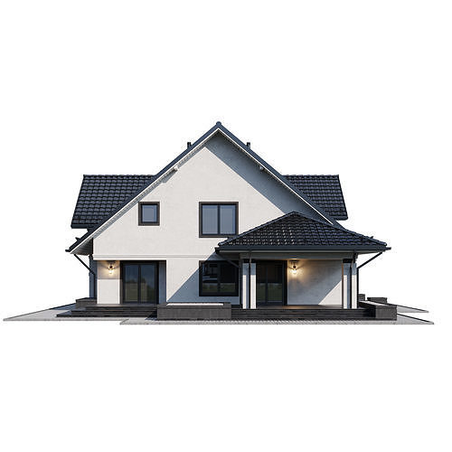 Privat house 4 with Blender file 3D model 5