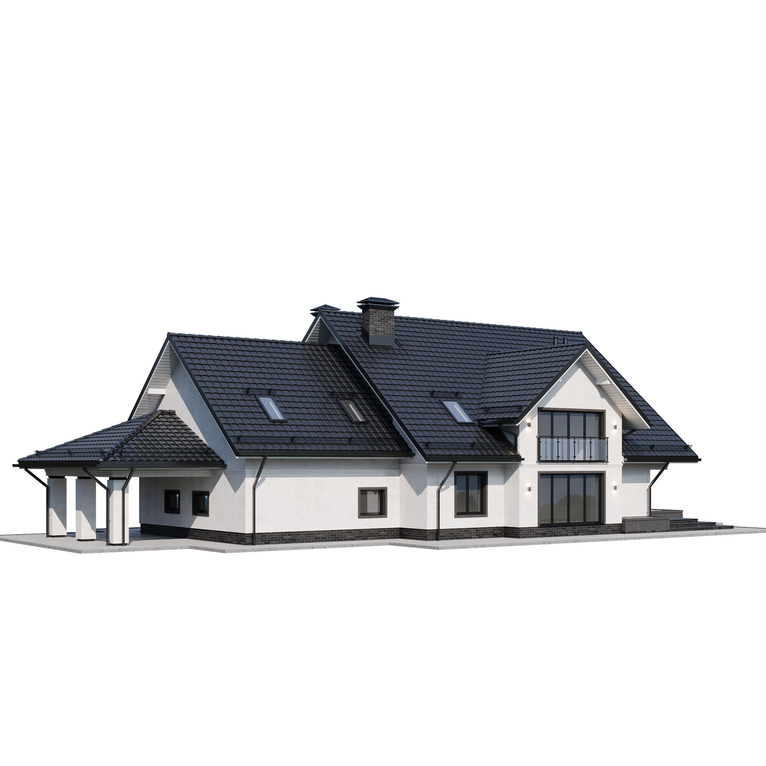 Privat house 4 with Blender file 3D model_8