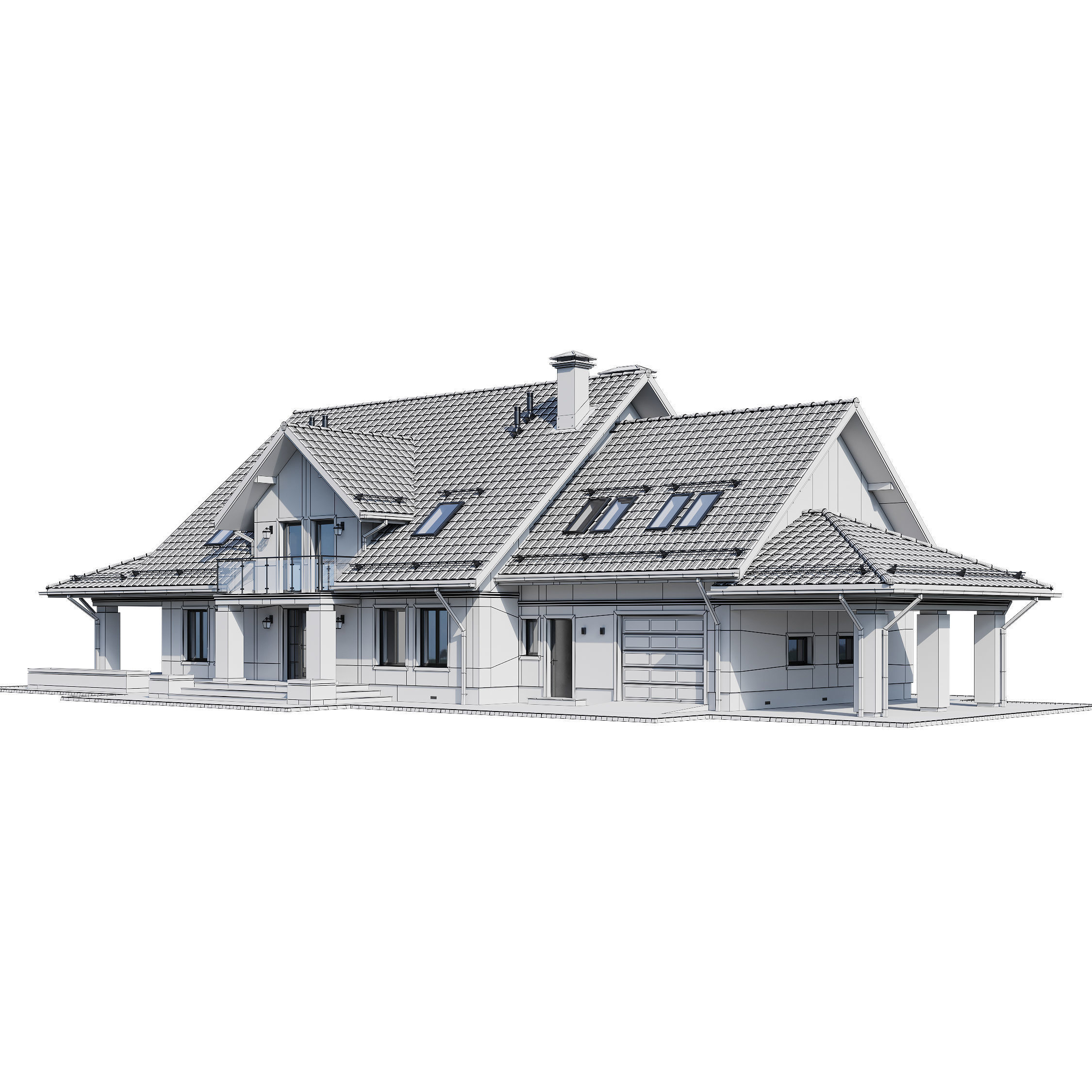 Privat house 4 with Blender file 3D model_20