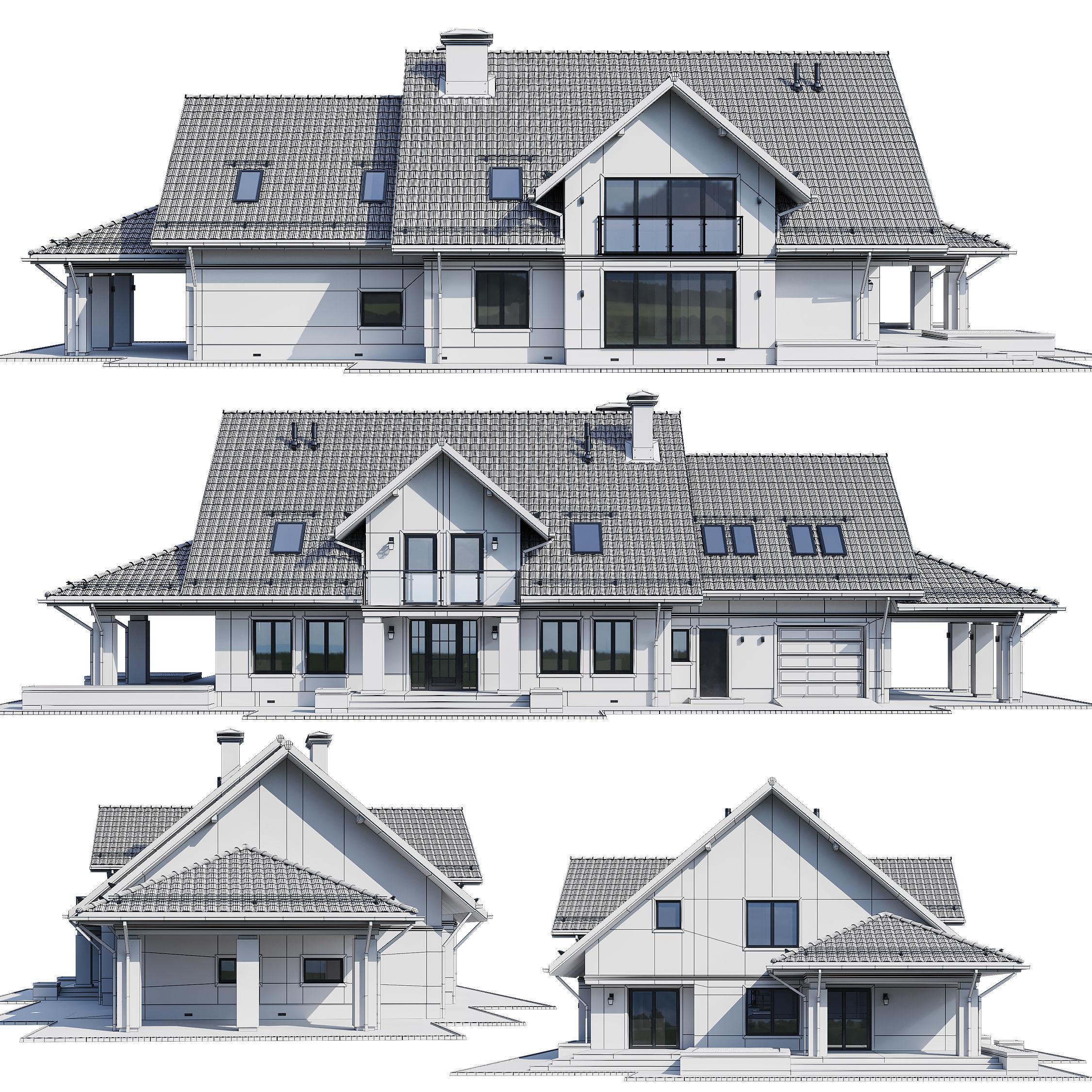 Privat house 4 with Blender file 3D model_12