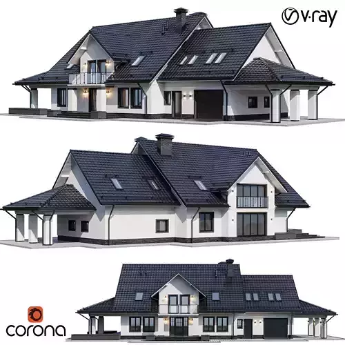 Privat house 4 with Blender file 3D model