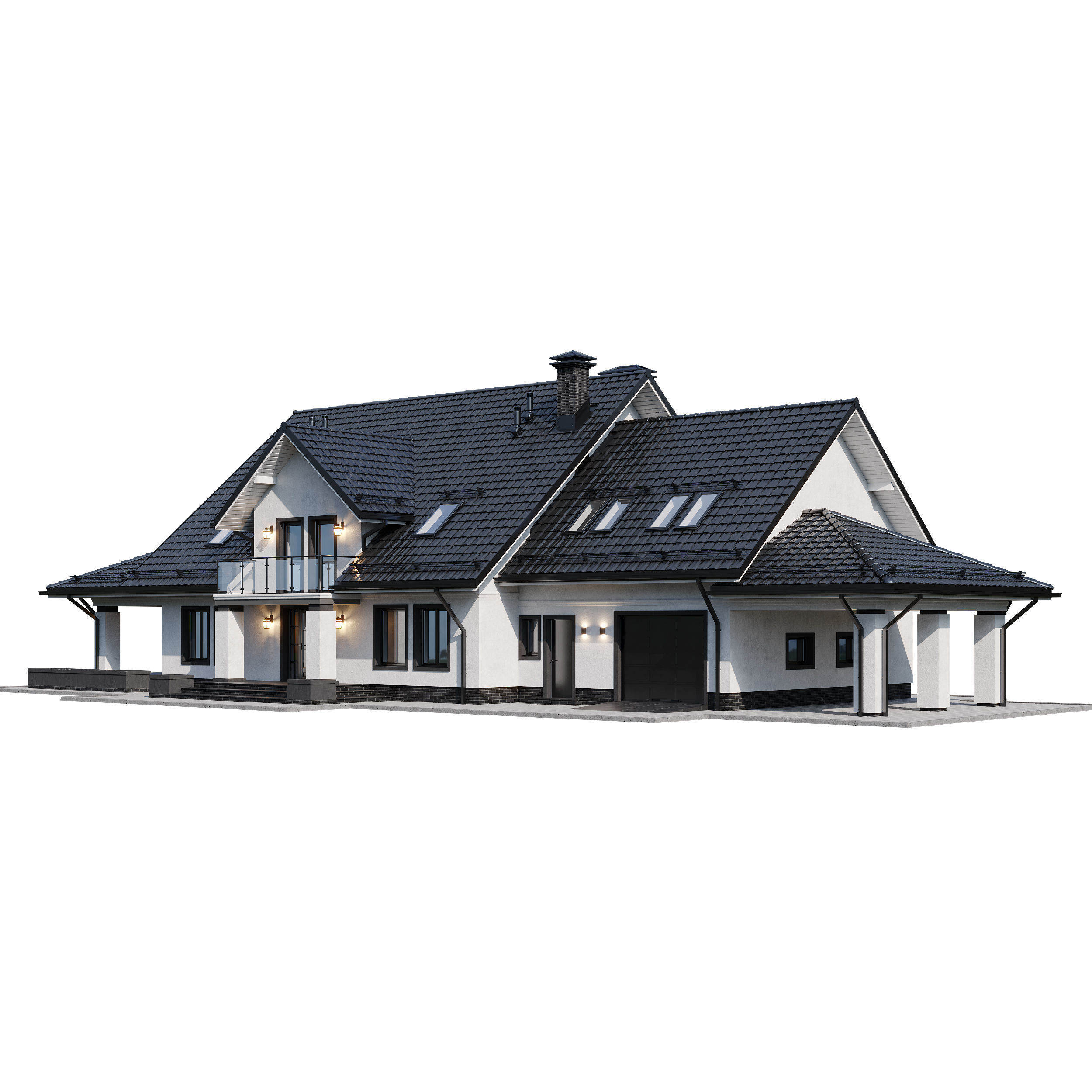 Privat house 4 with Blender file 3D model_10