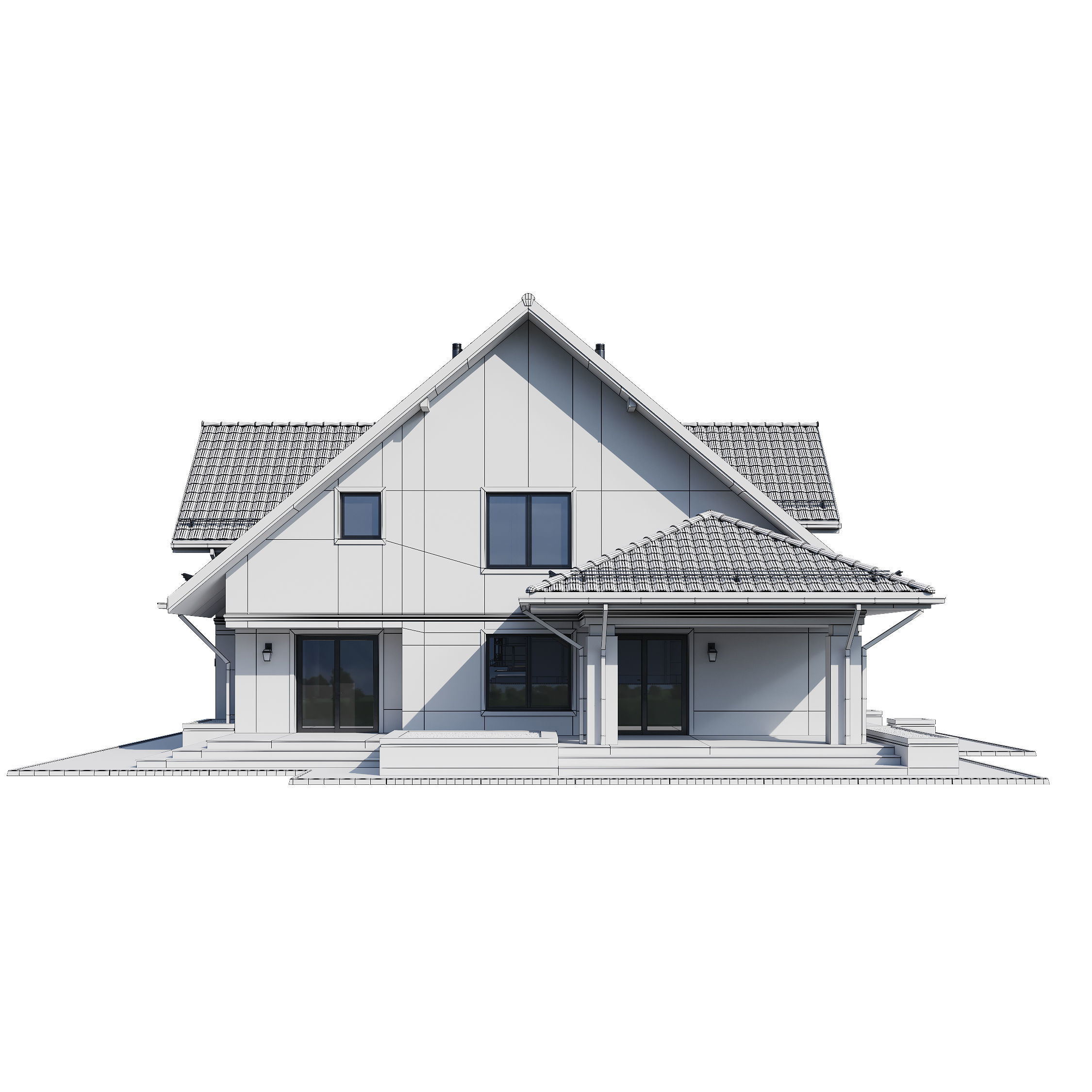 Privat house 4 with Blender file 3D model_21