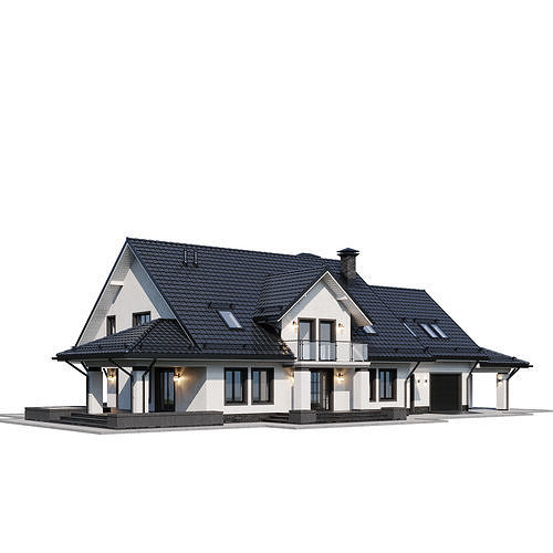 Privat house 4 with Blender file 3D model 7