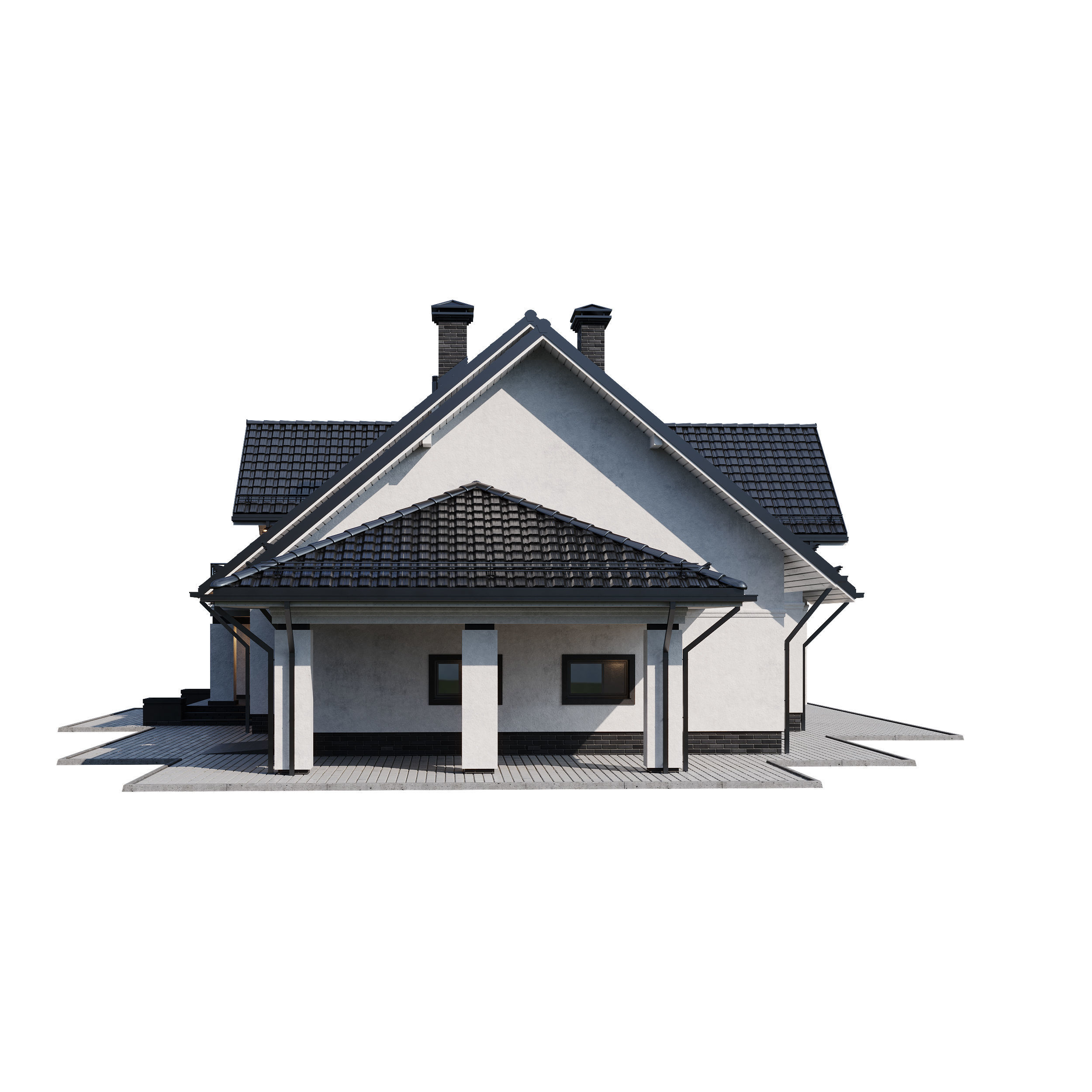 Privat house 4 with Blender file 3D model_5