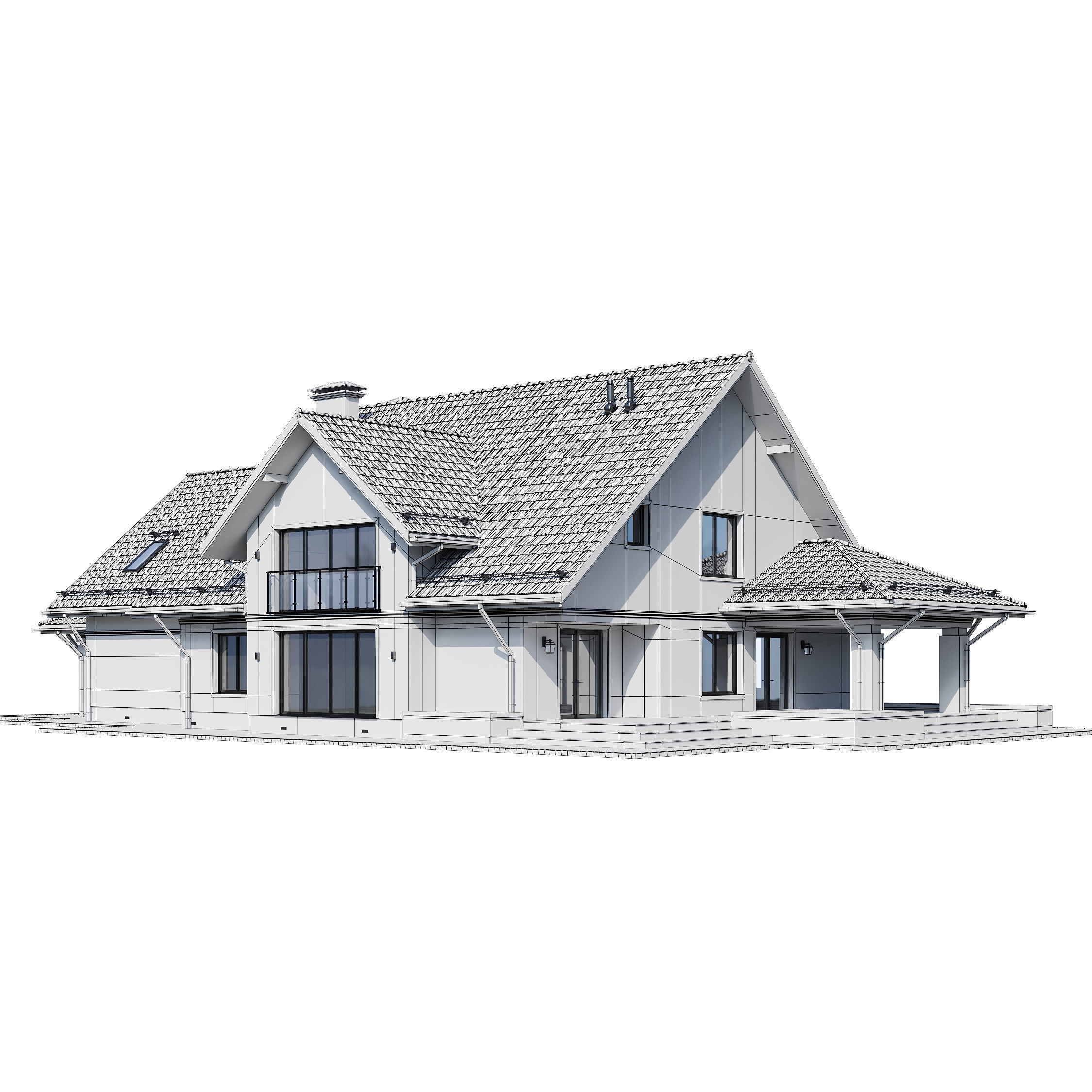 Privat house 4 with Blender file 3D model_17