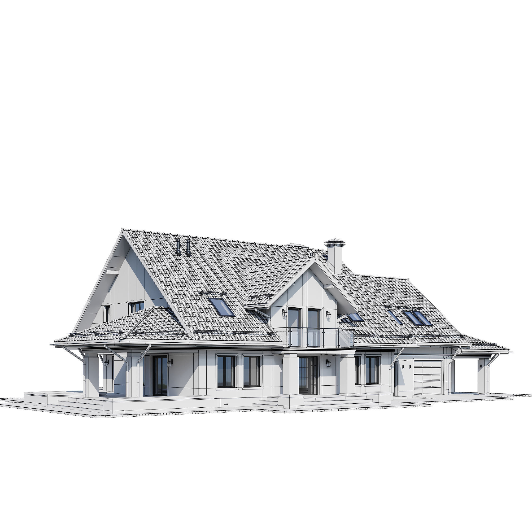 Privat house 4 with Blender file 3D model_14