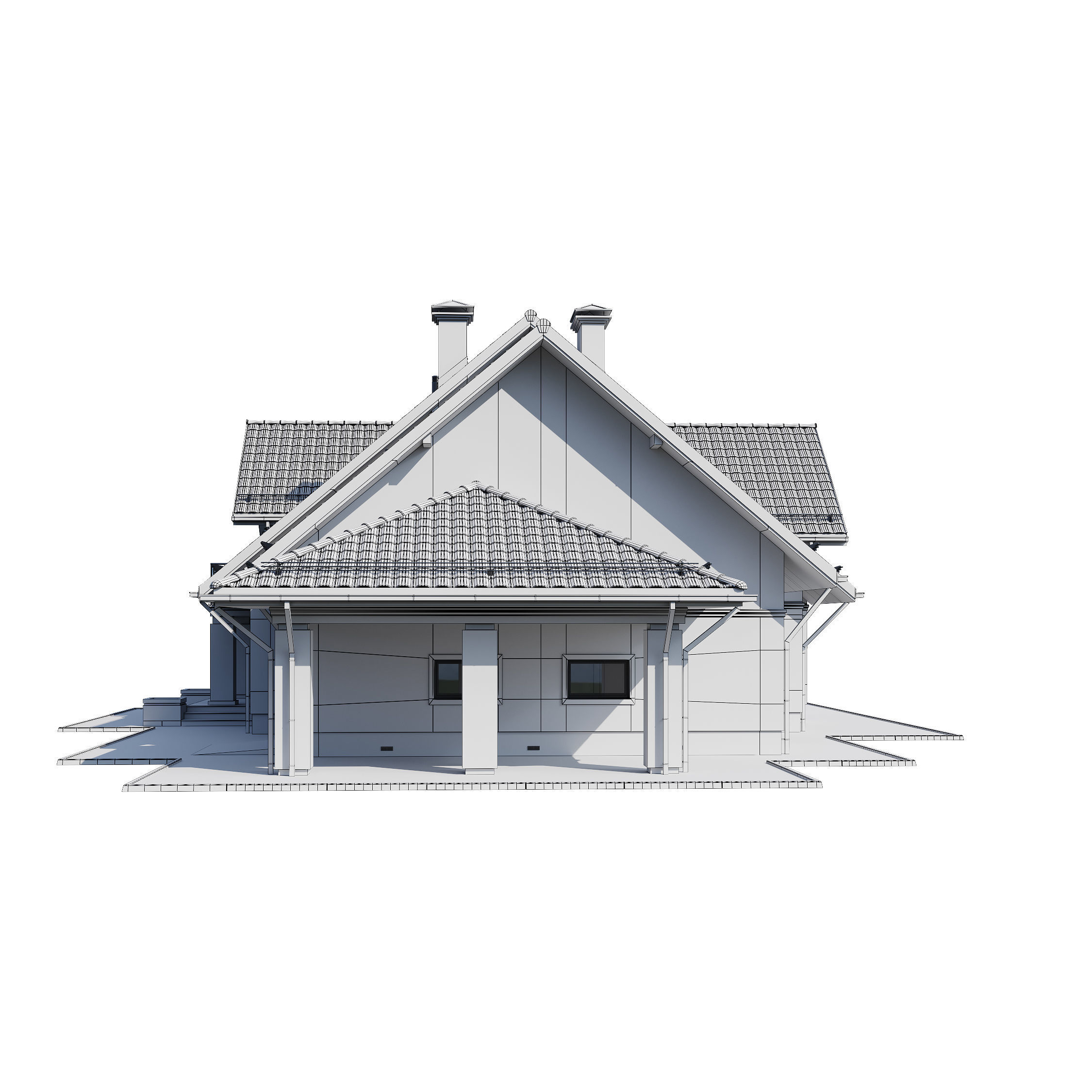Privat house 4 with Blender file 3D model_16