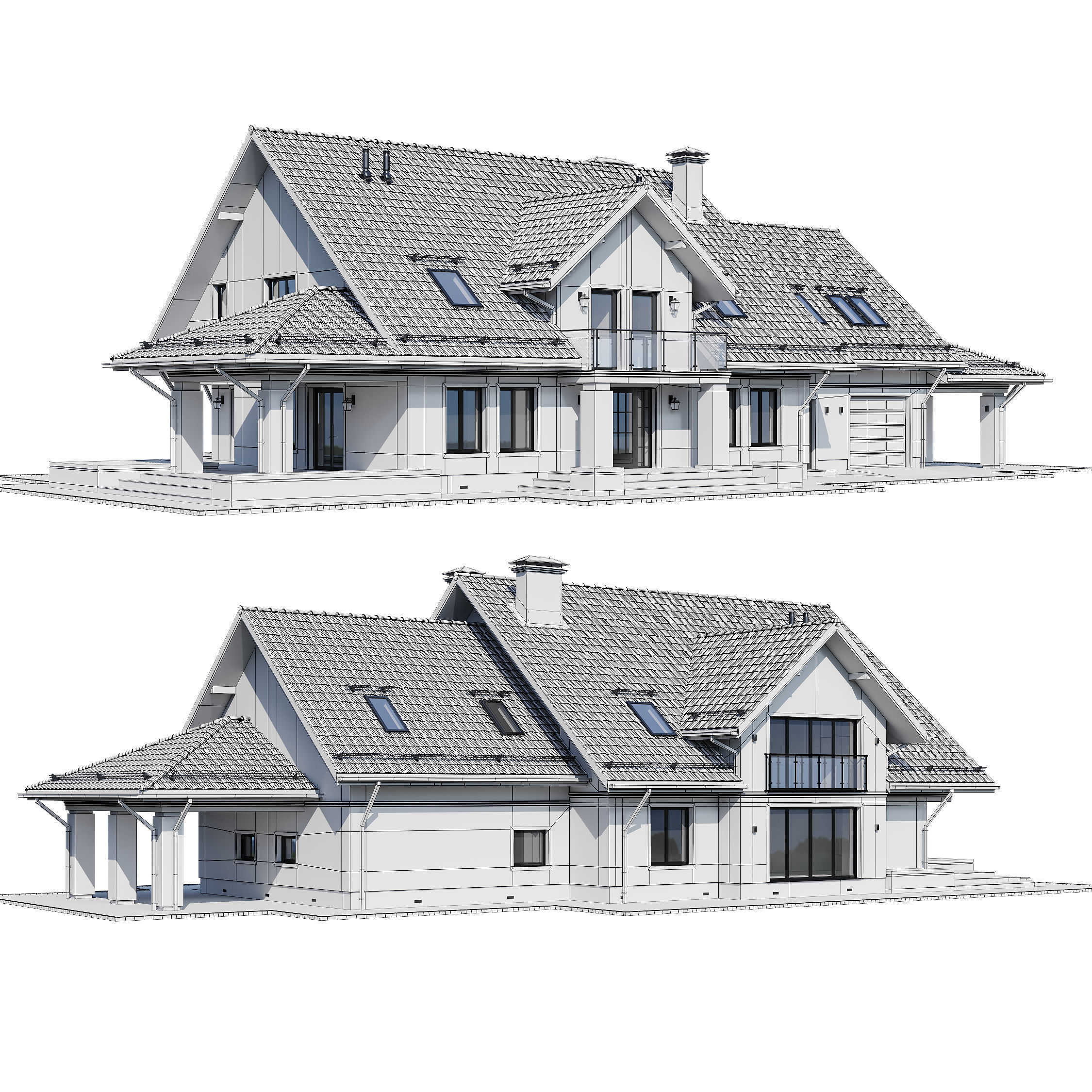 Privat house 4 with Blender file 3D model_15