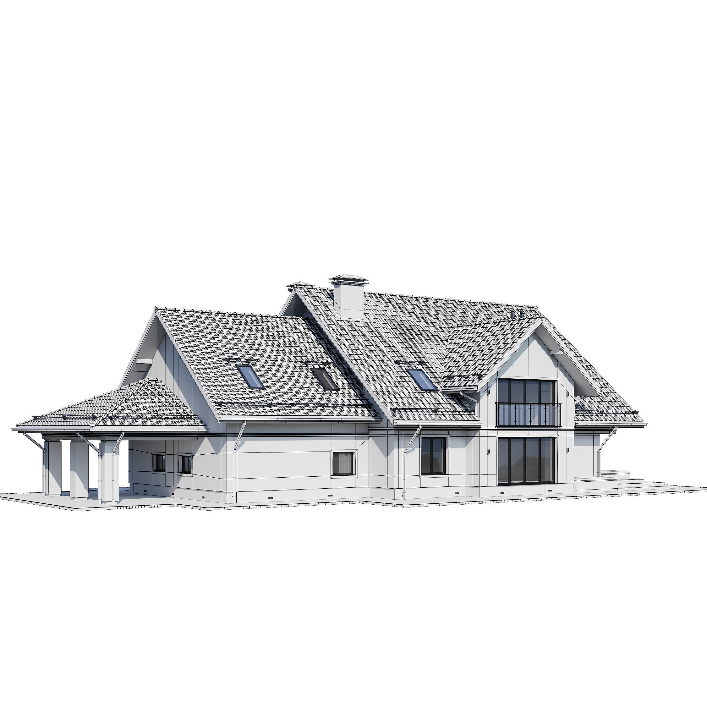 Privat house 4 with Blender file 3D model_13