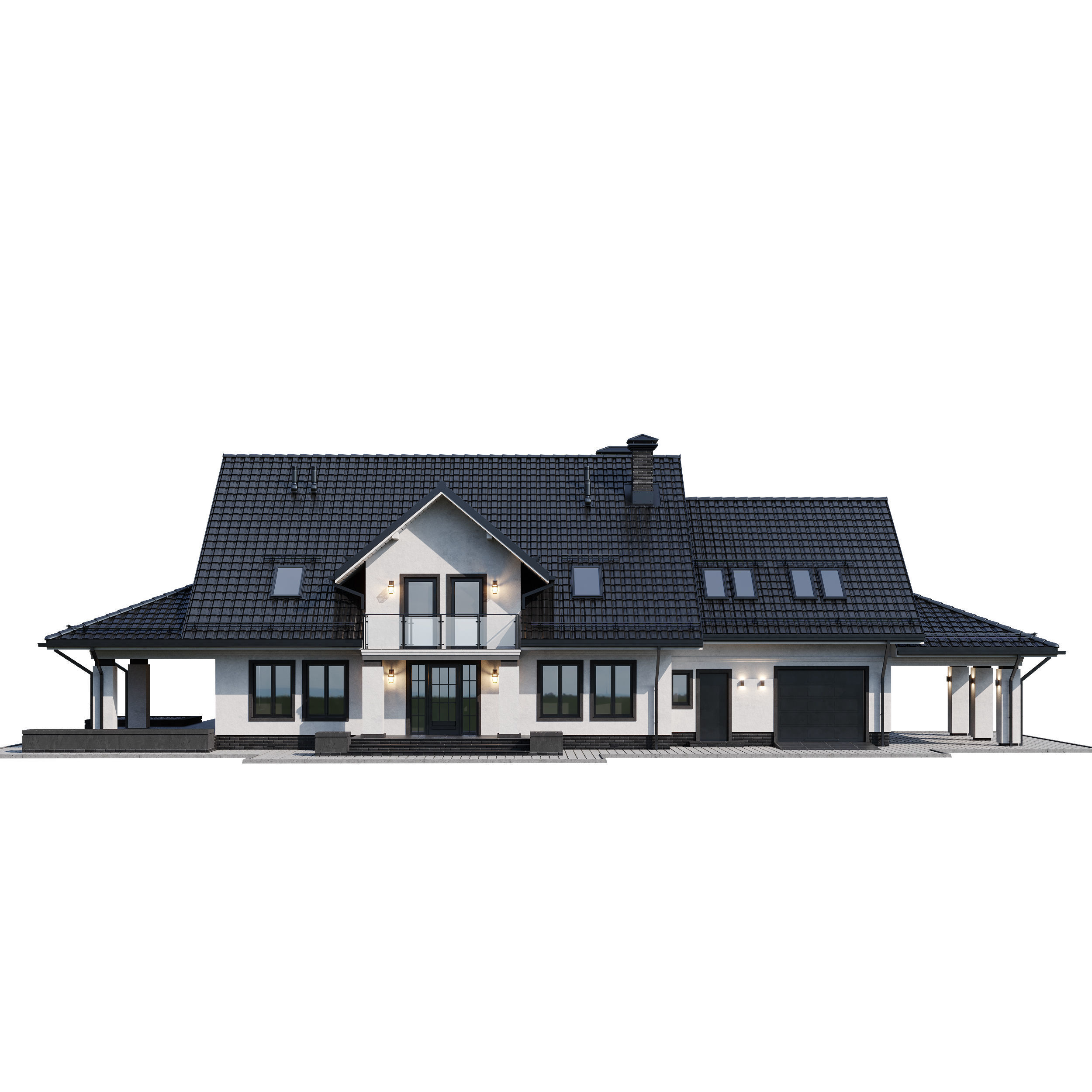 Privat house 4 with Blender file 3D model_3