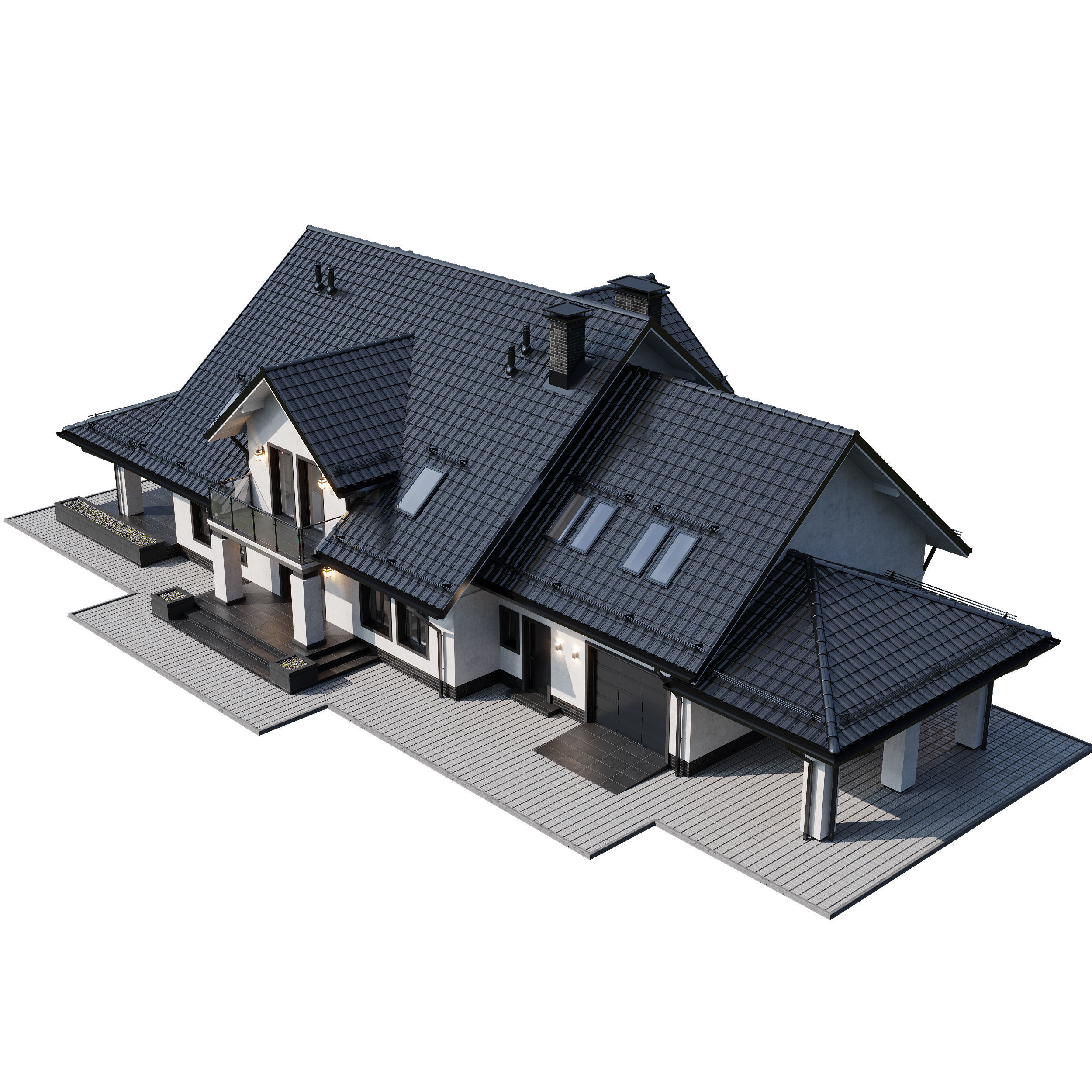 Privat house 4 with Blender file 3D model_11