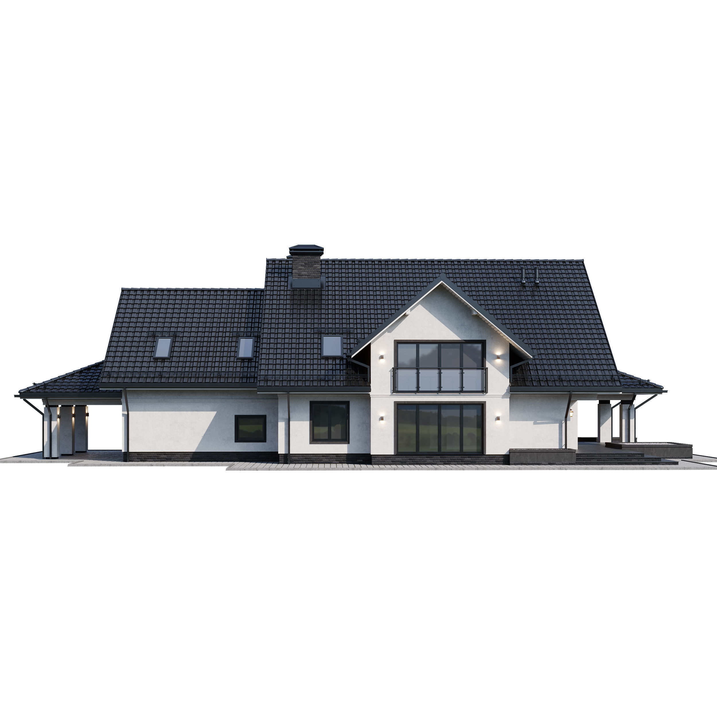 Privat house 4 with Blender file 3D model_7